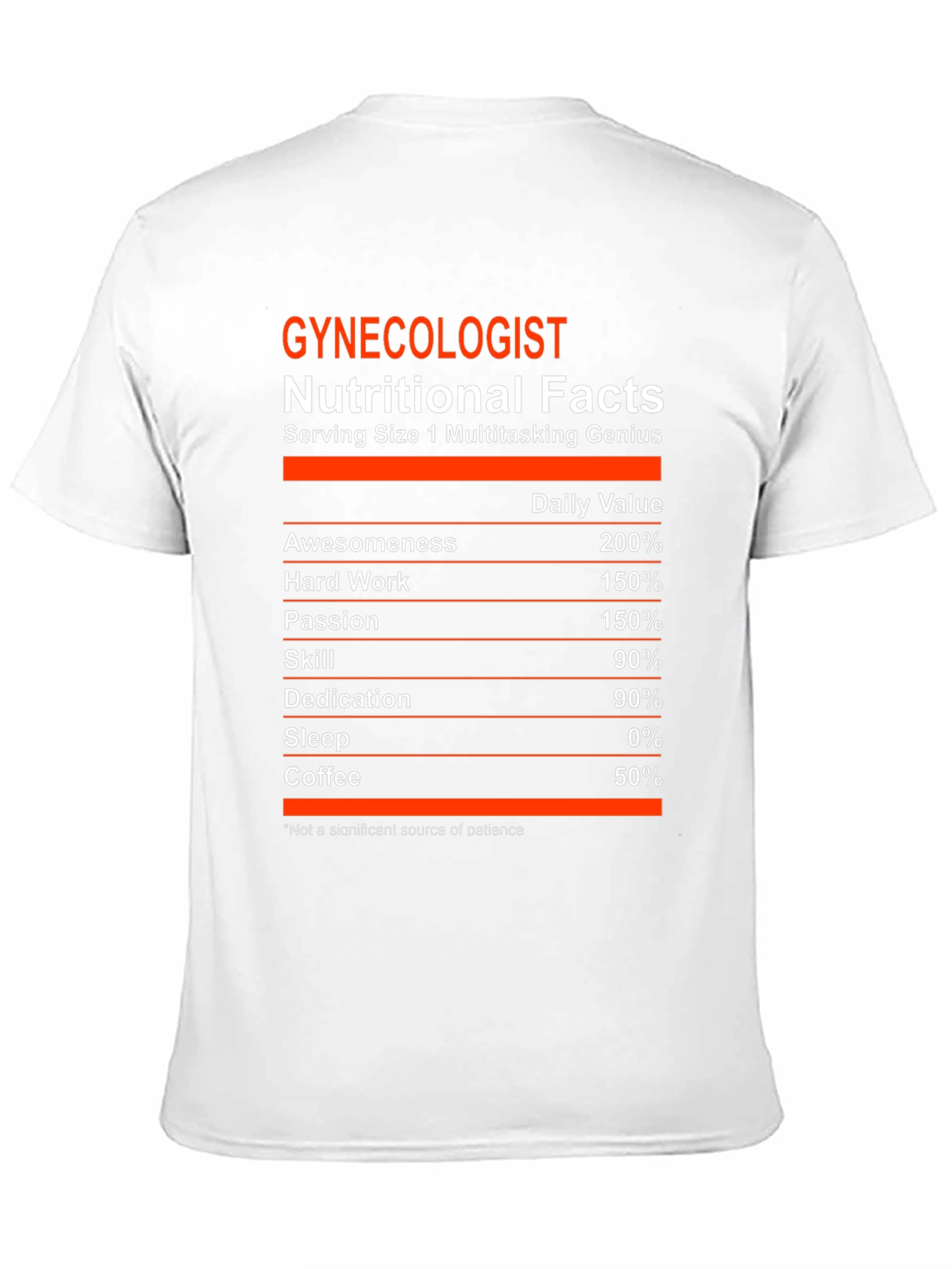 Gynecologist Nutritional Facts Graphic Tee