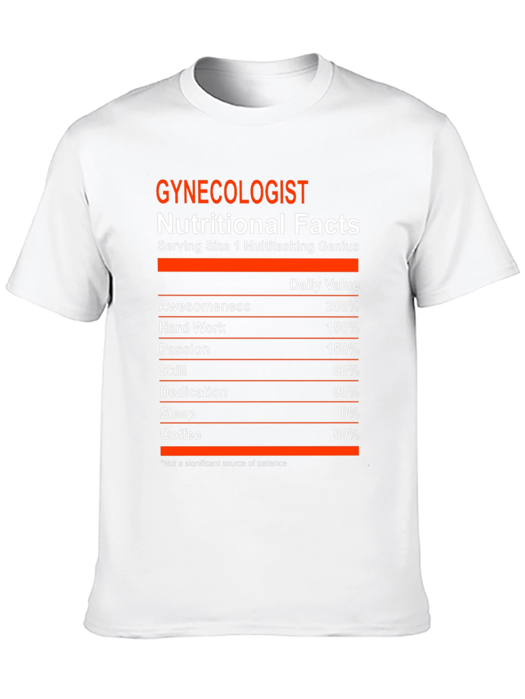 Gynecologist Nutritional Facts Graphic Tee