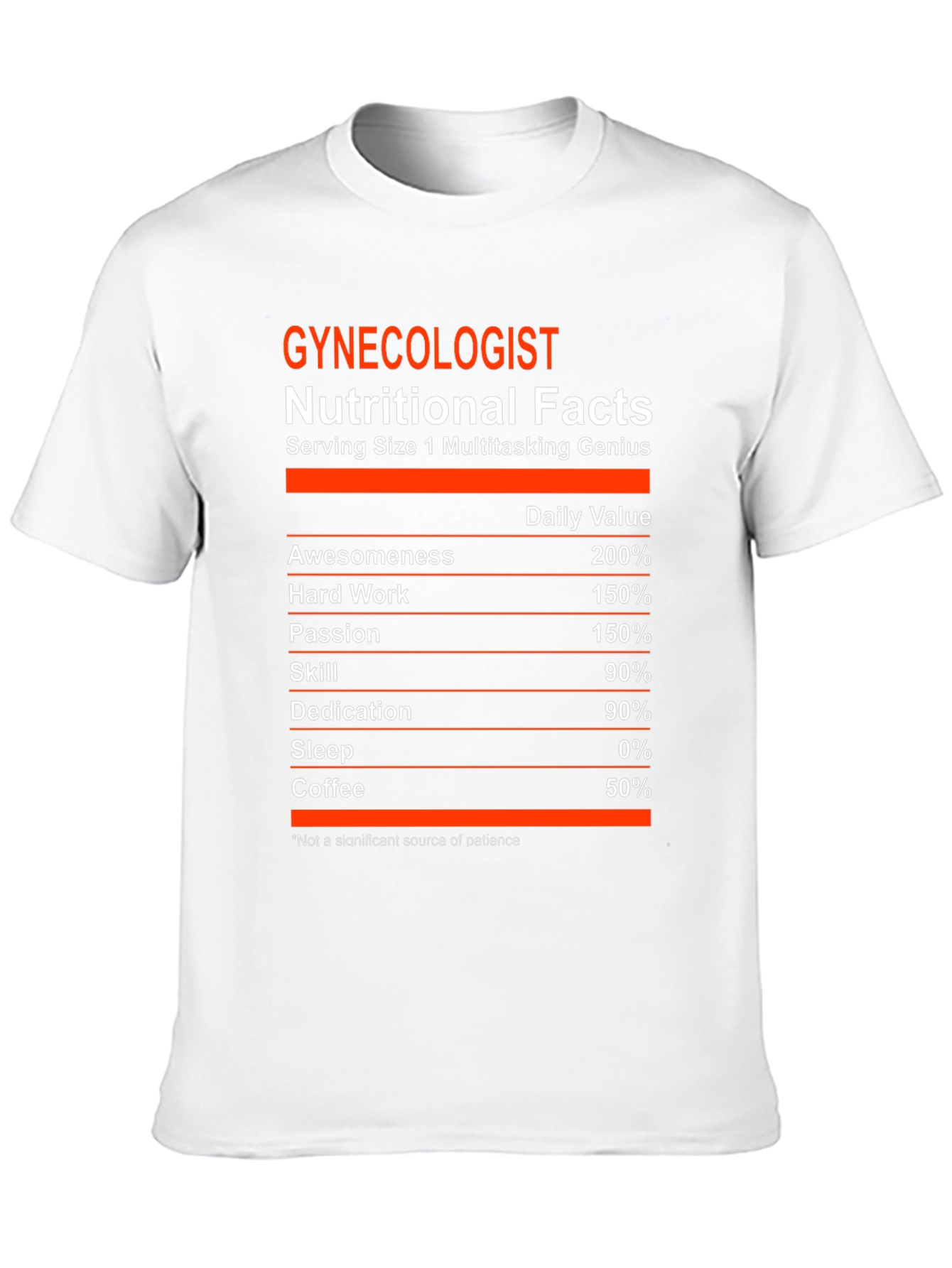 Gynecologist Nutritional Facts Graphic Tee
