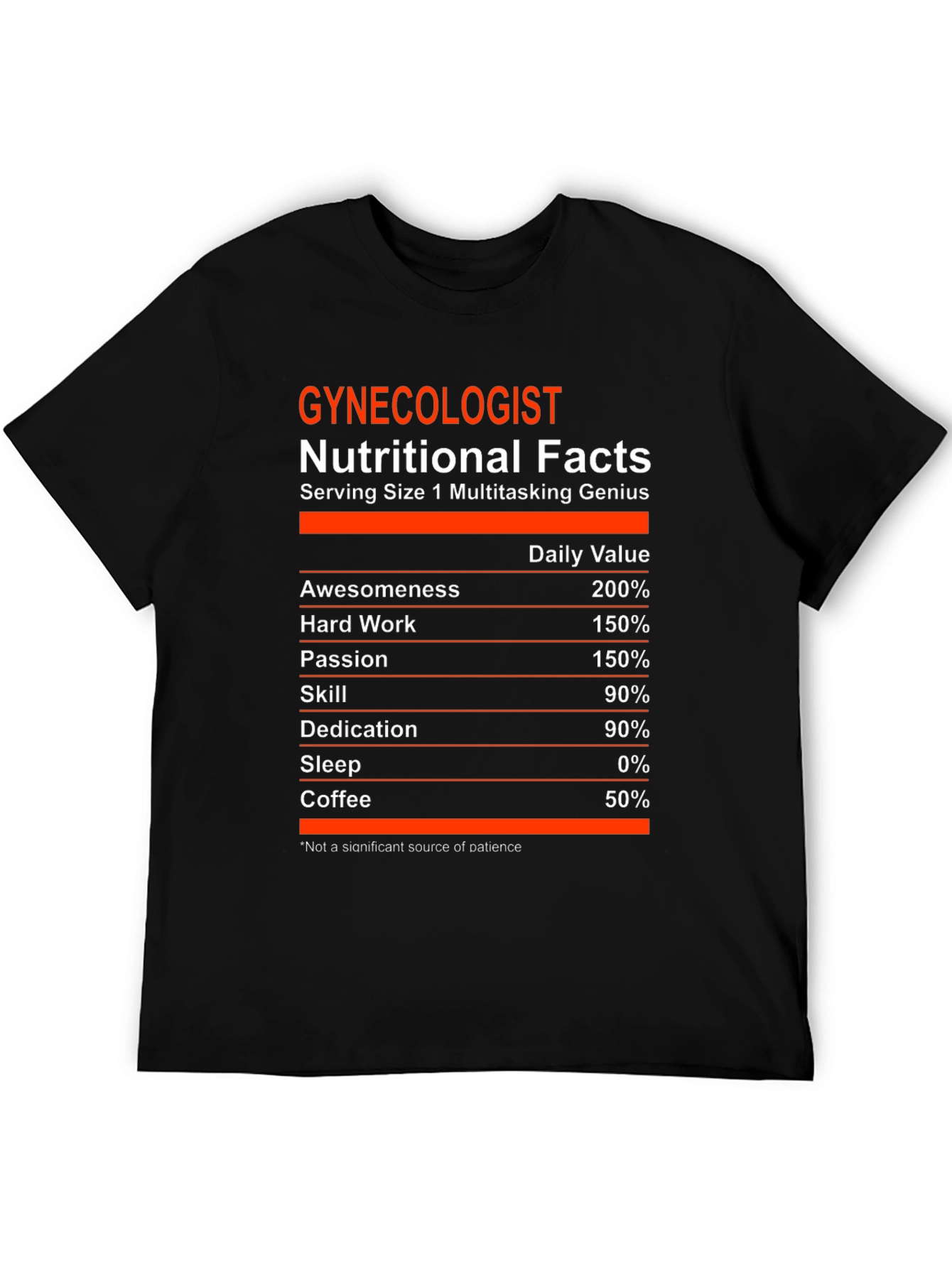 Gynecologist Nutritional Facts Graphic Tee