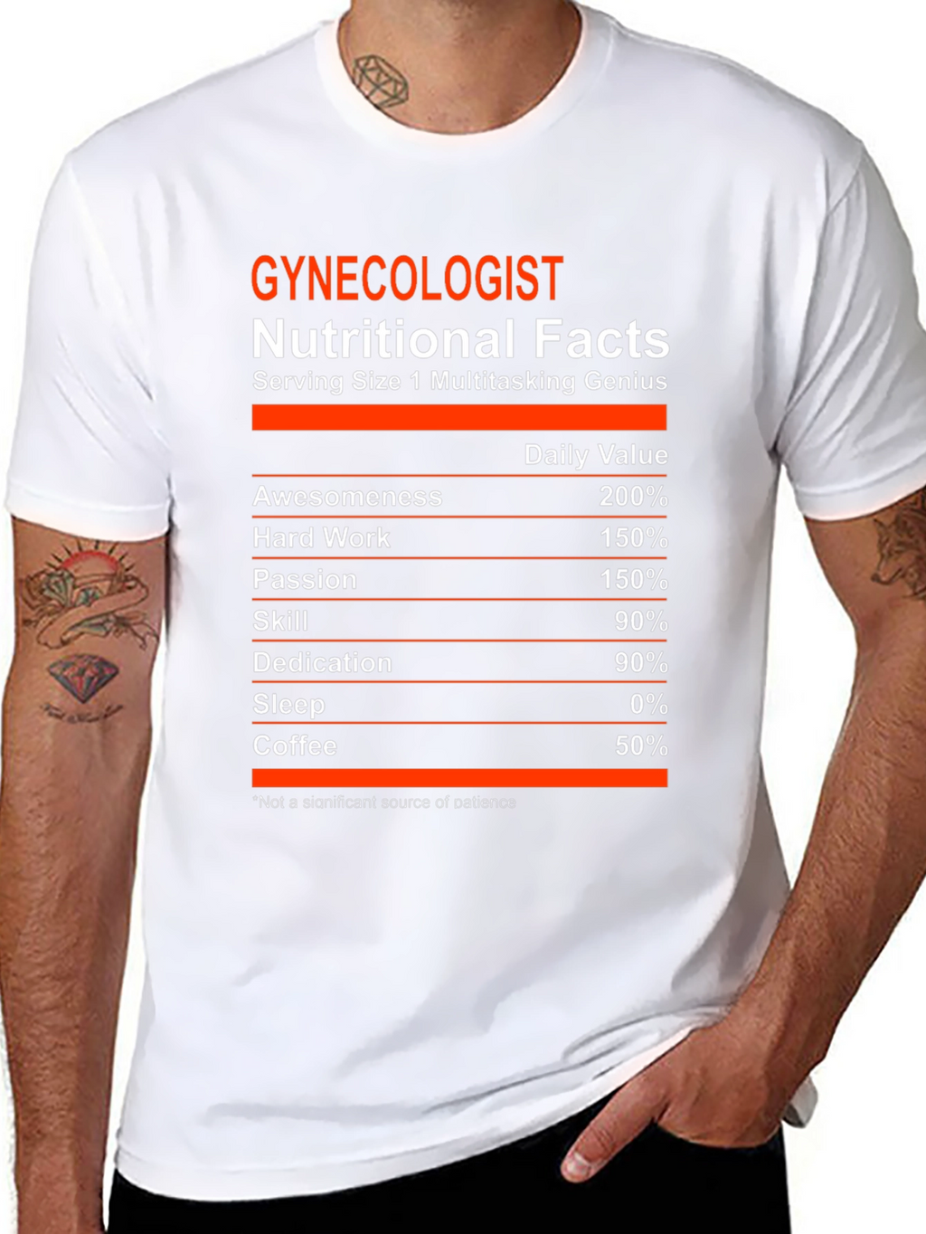 Gynecologist Nutritional Facts Graphic Tee