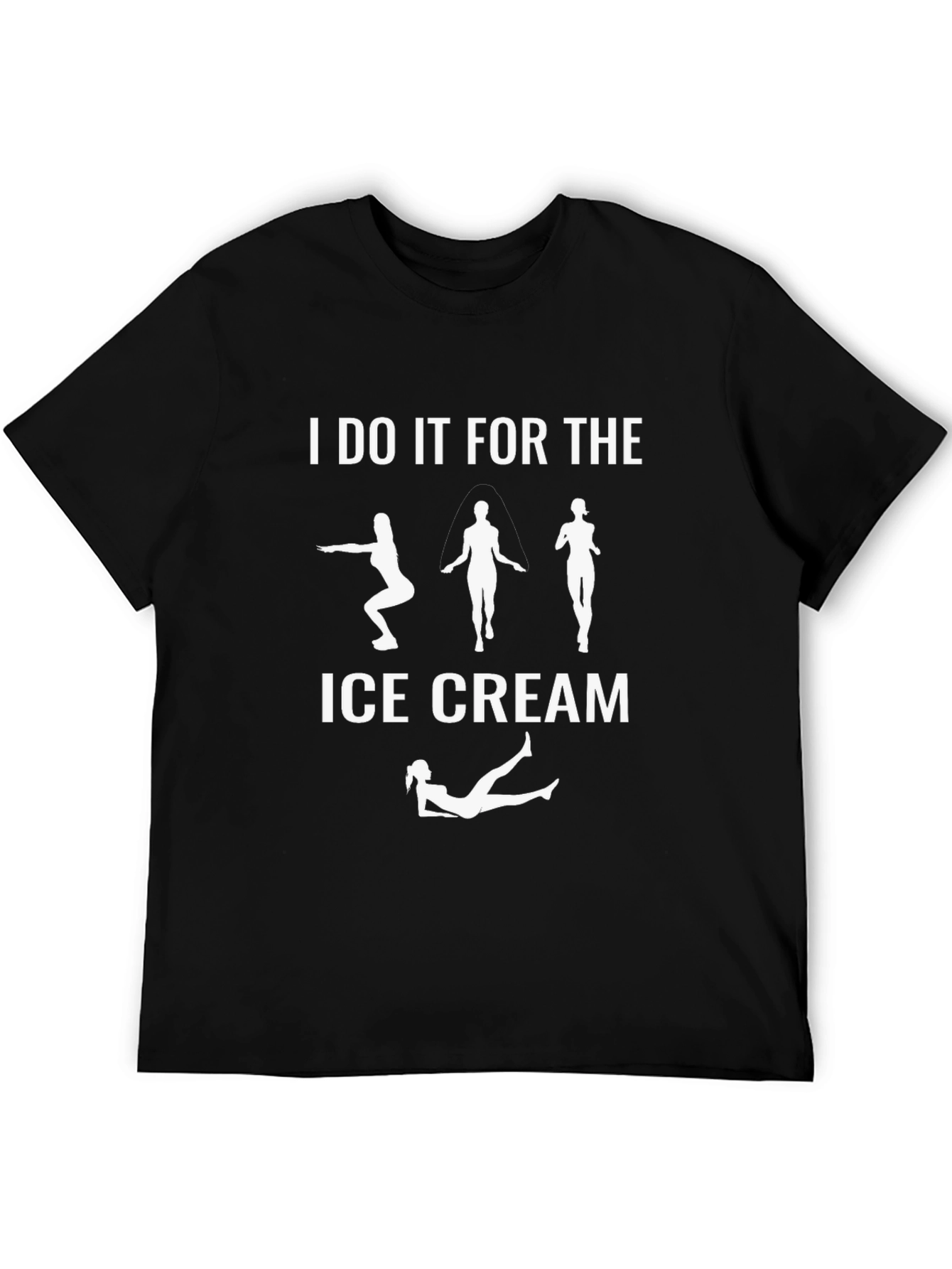 I Do It For The Ice Cream Black T-Shirt