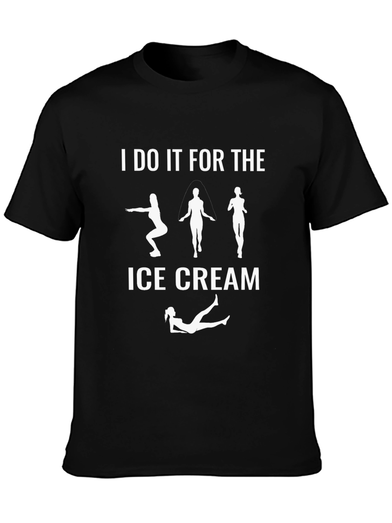 I Do It For The Ice Cream Black T-Shirt