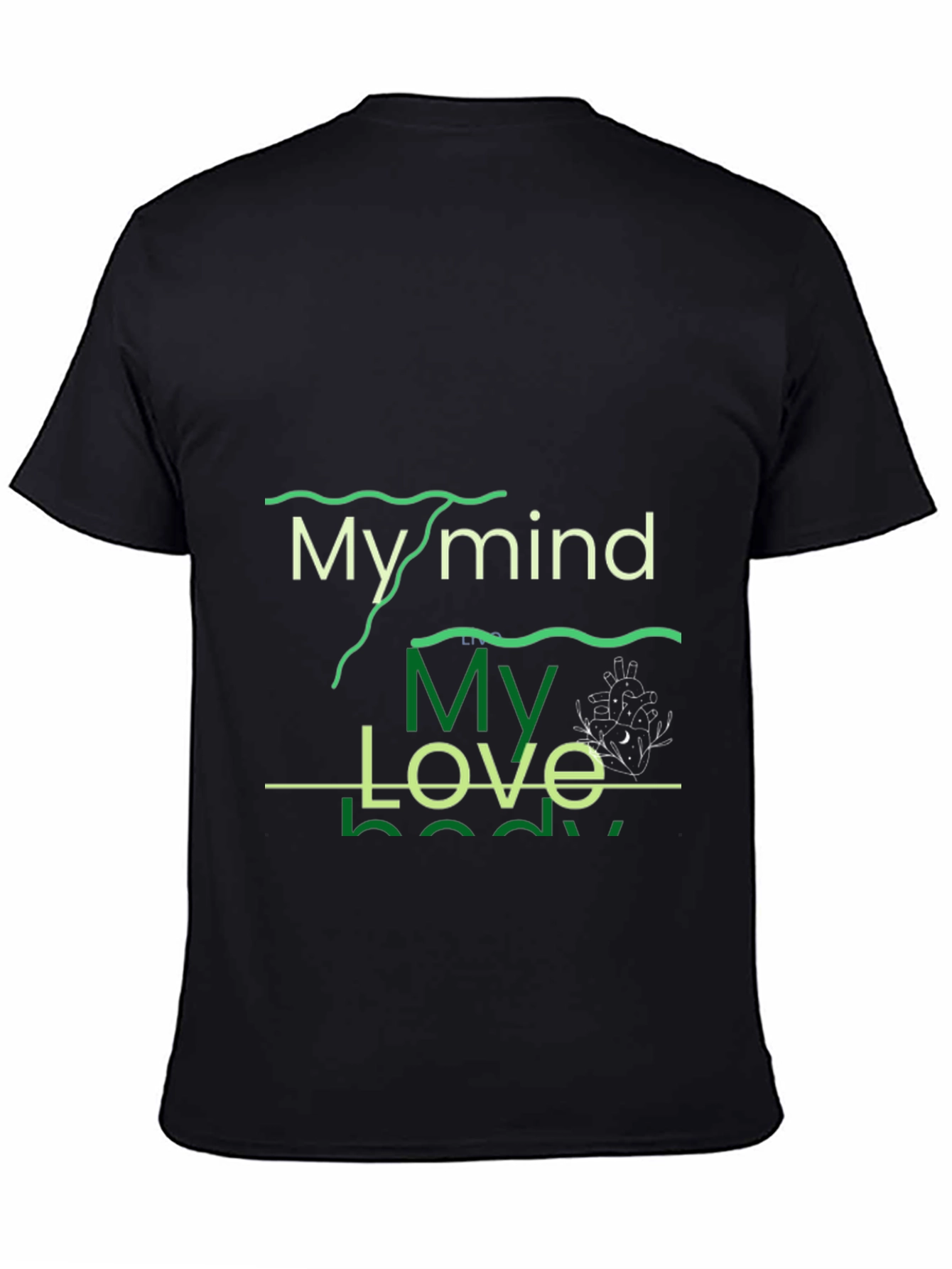 Mind Love Body Graphic Tee - Black