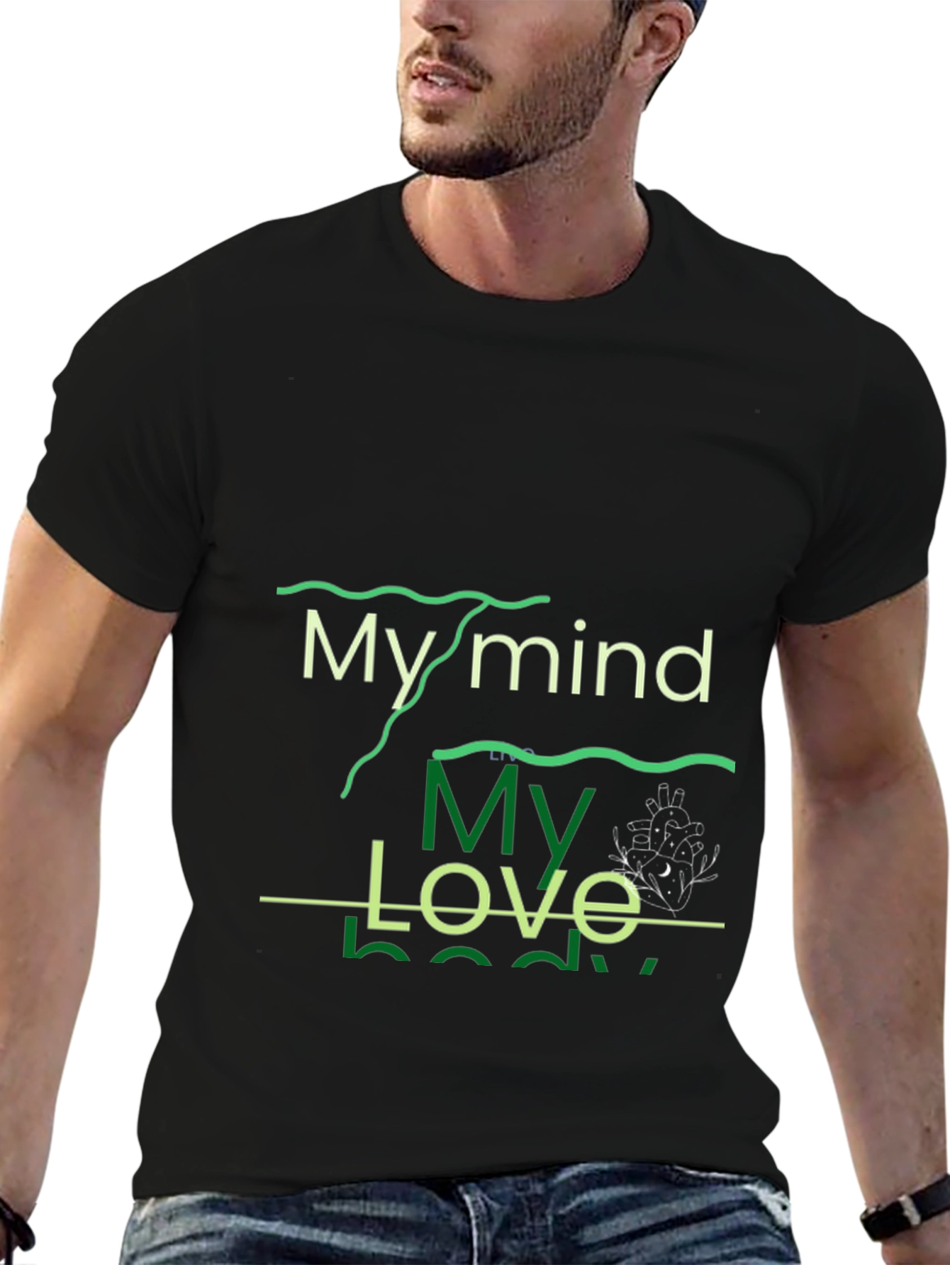 Mind Love Body Graphic Tee - Black