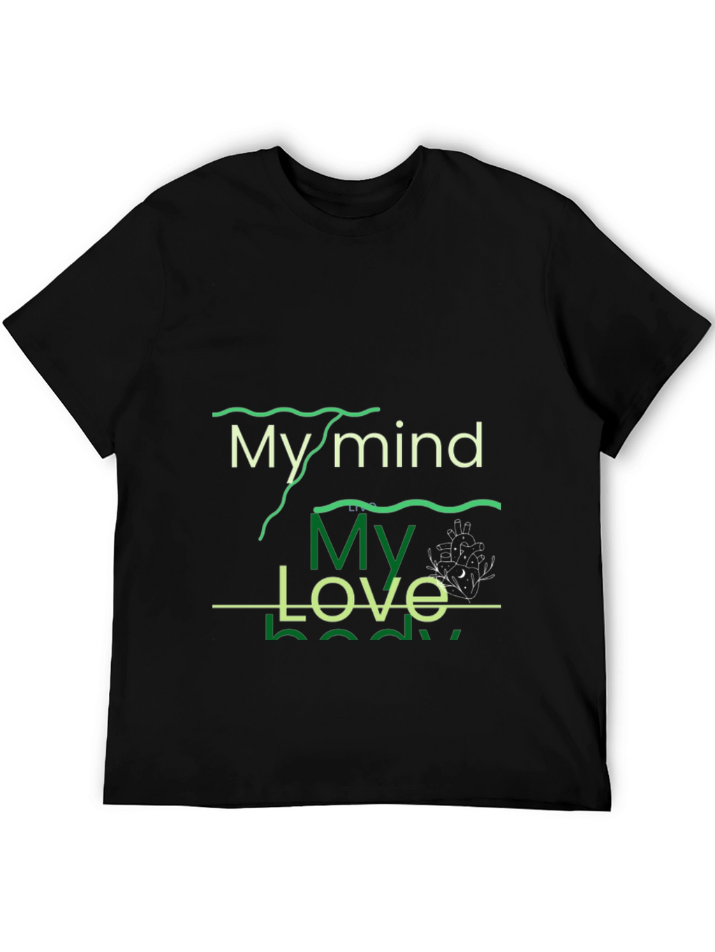 Mind Love Body Graphic Tee - Black