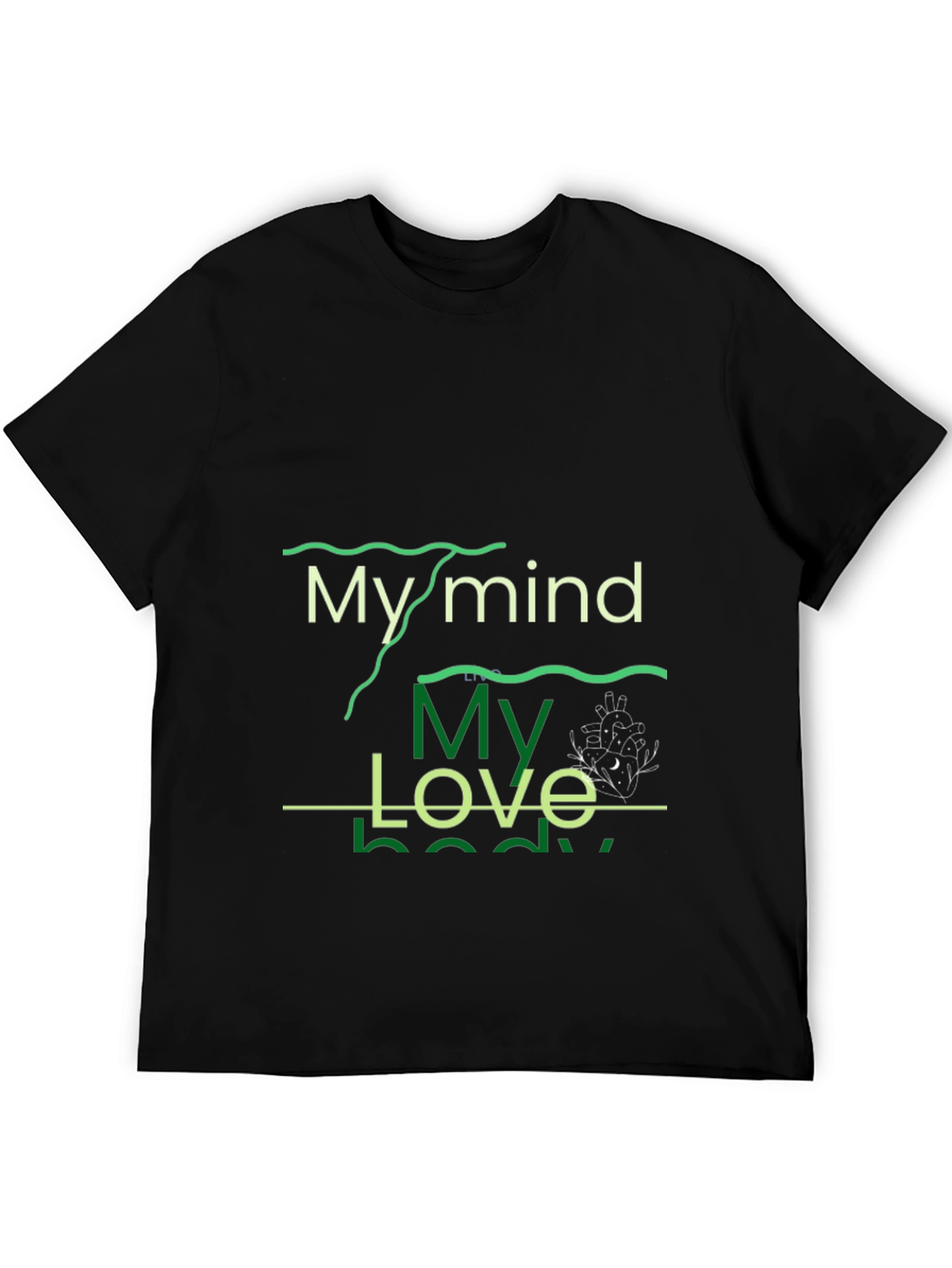 Mind Love Body Graphic Tee - Black