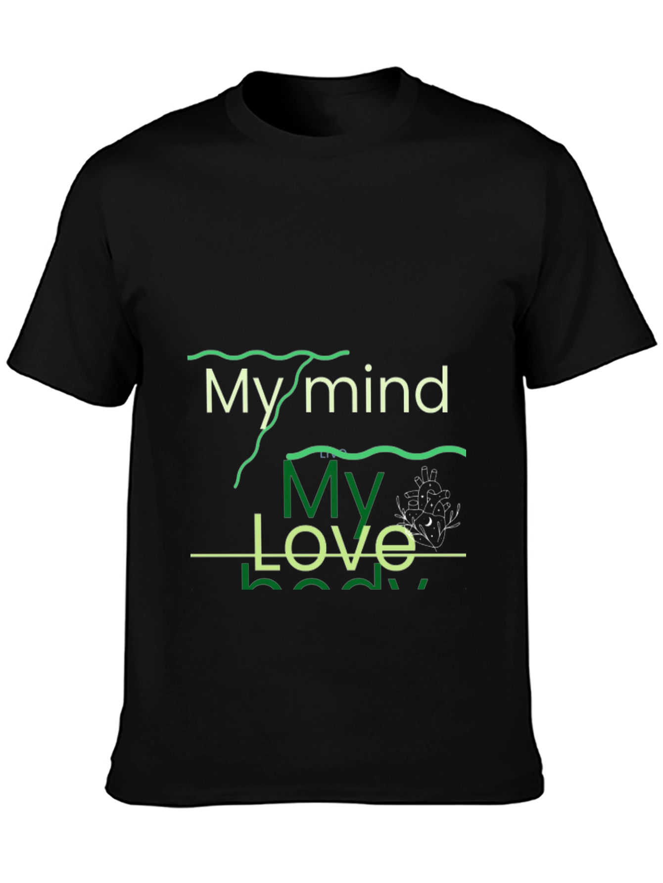 Mind Love Body Graphic Tee - Black