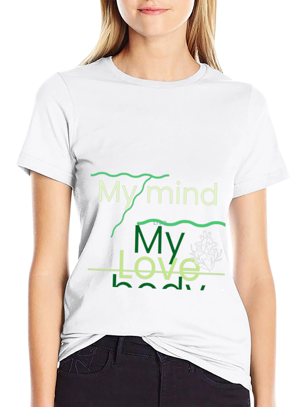 Mind Love Body Graphic Tee - Black