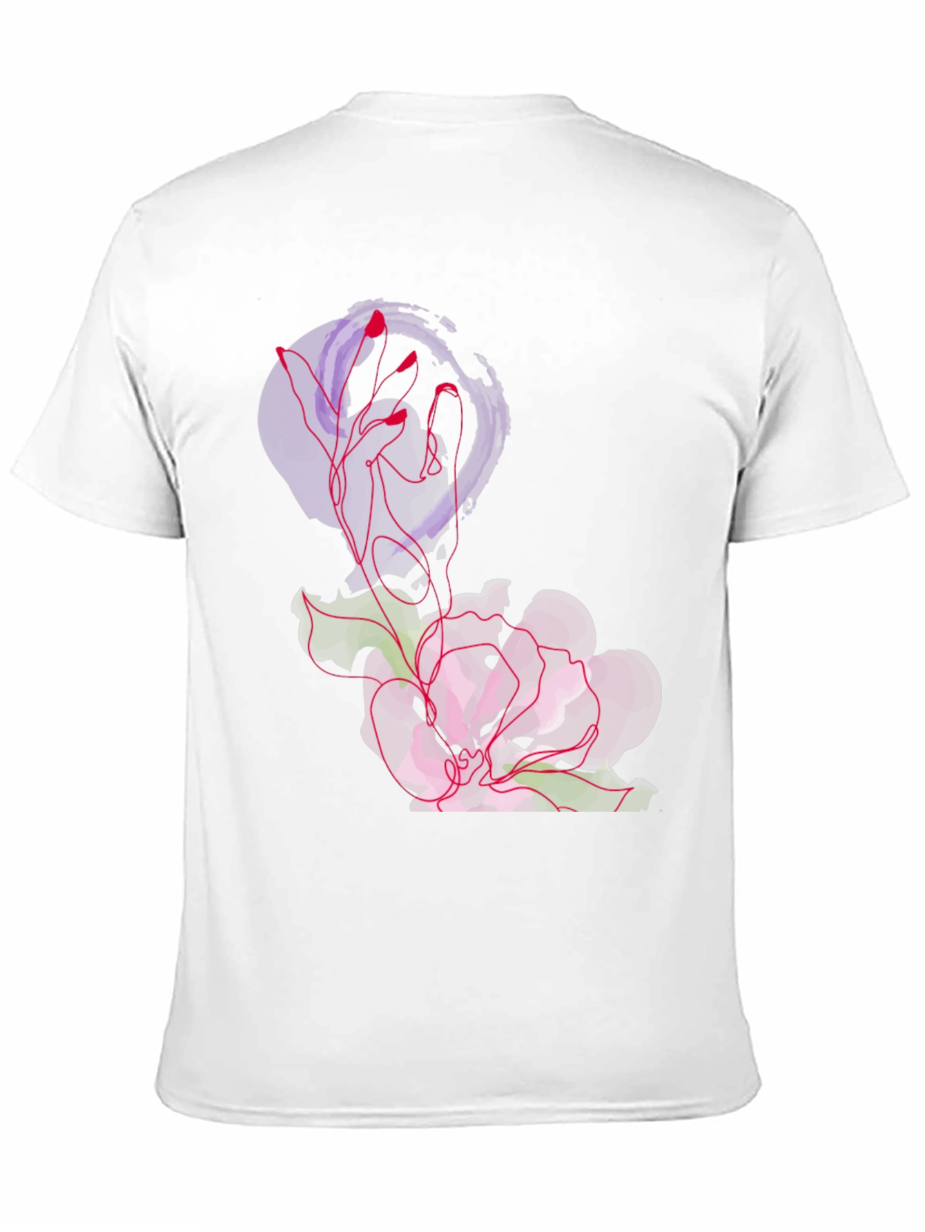 Abstract Floral Graphic Tee - Black