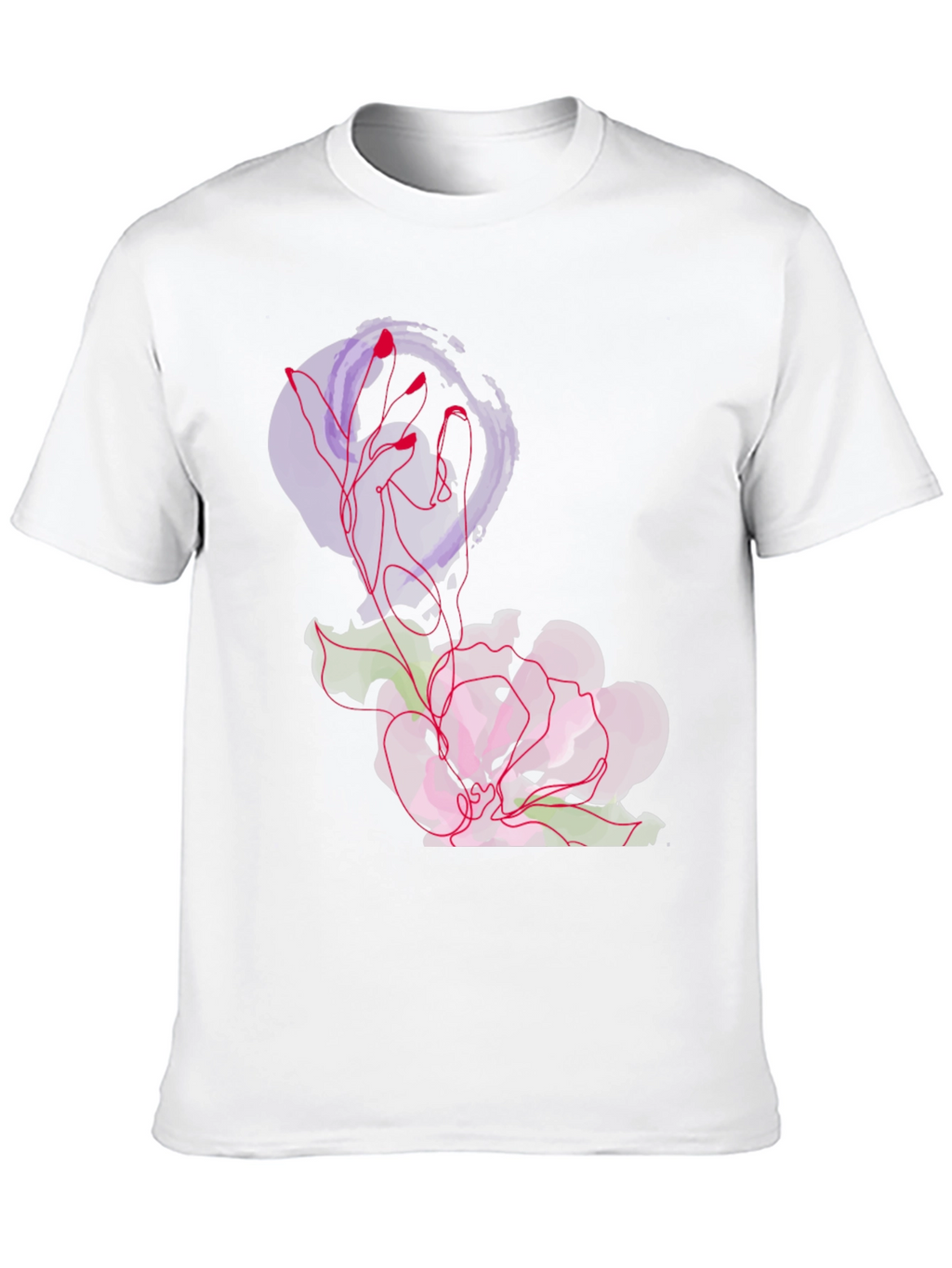 Abstract Floral Graphic Tee - Black