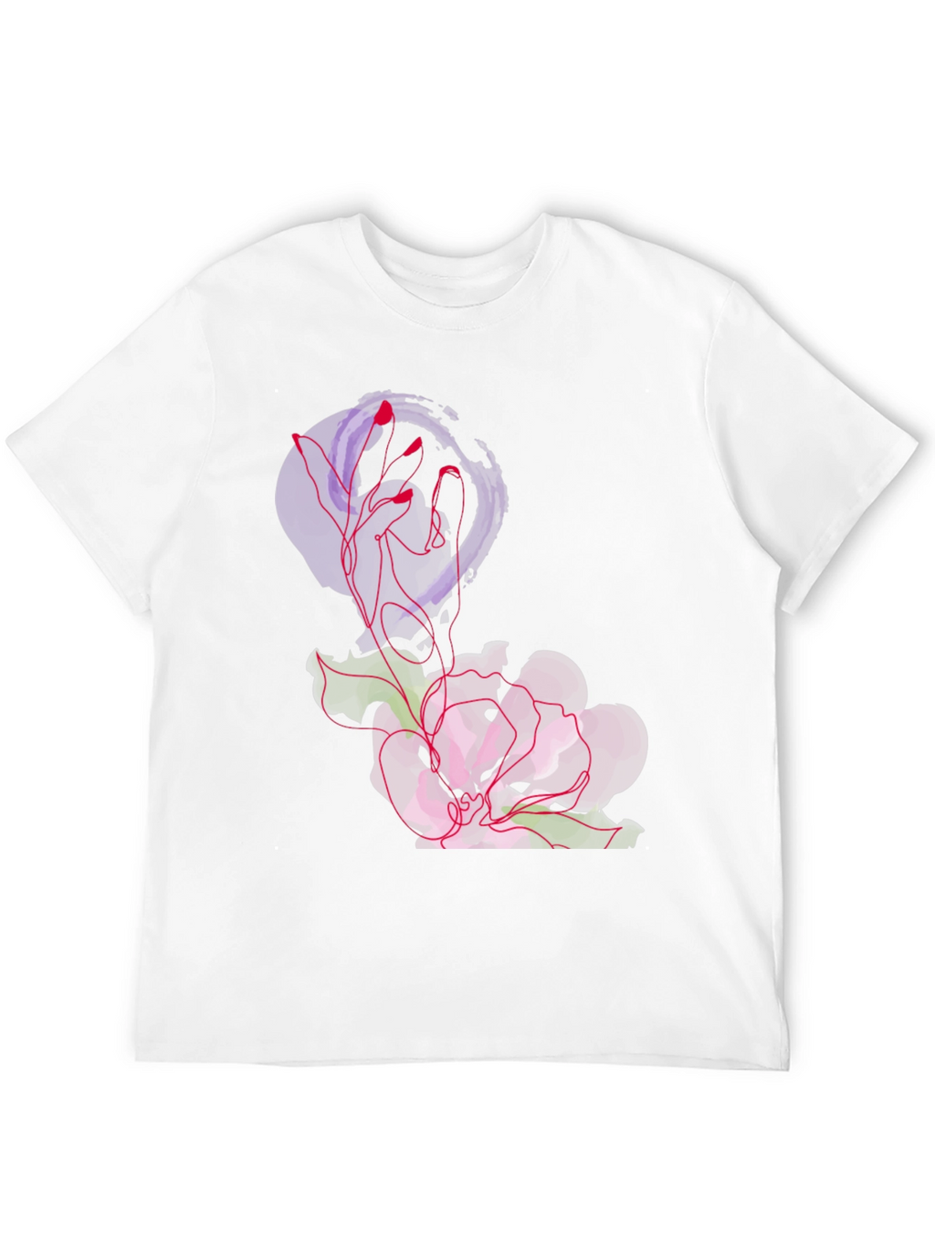 Abstract Floral Graphic Tee - Black