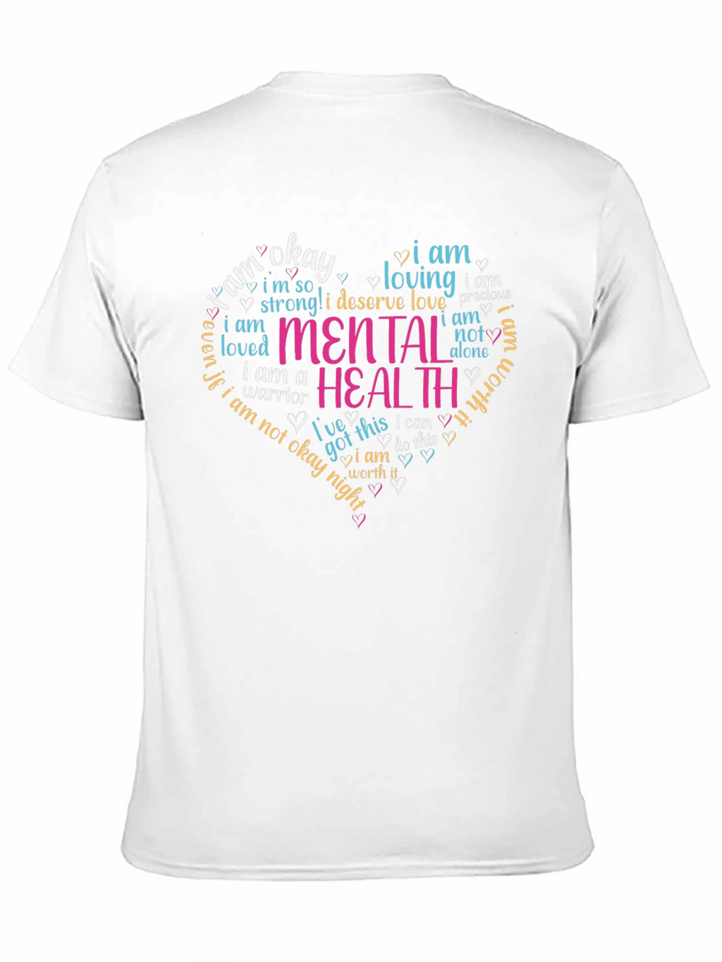 Mental Health Awareness Heart T-Shirt - Black