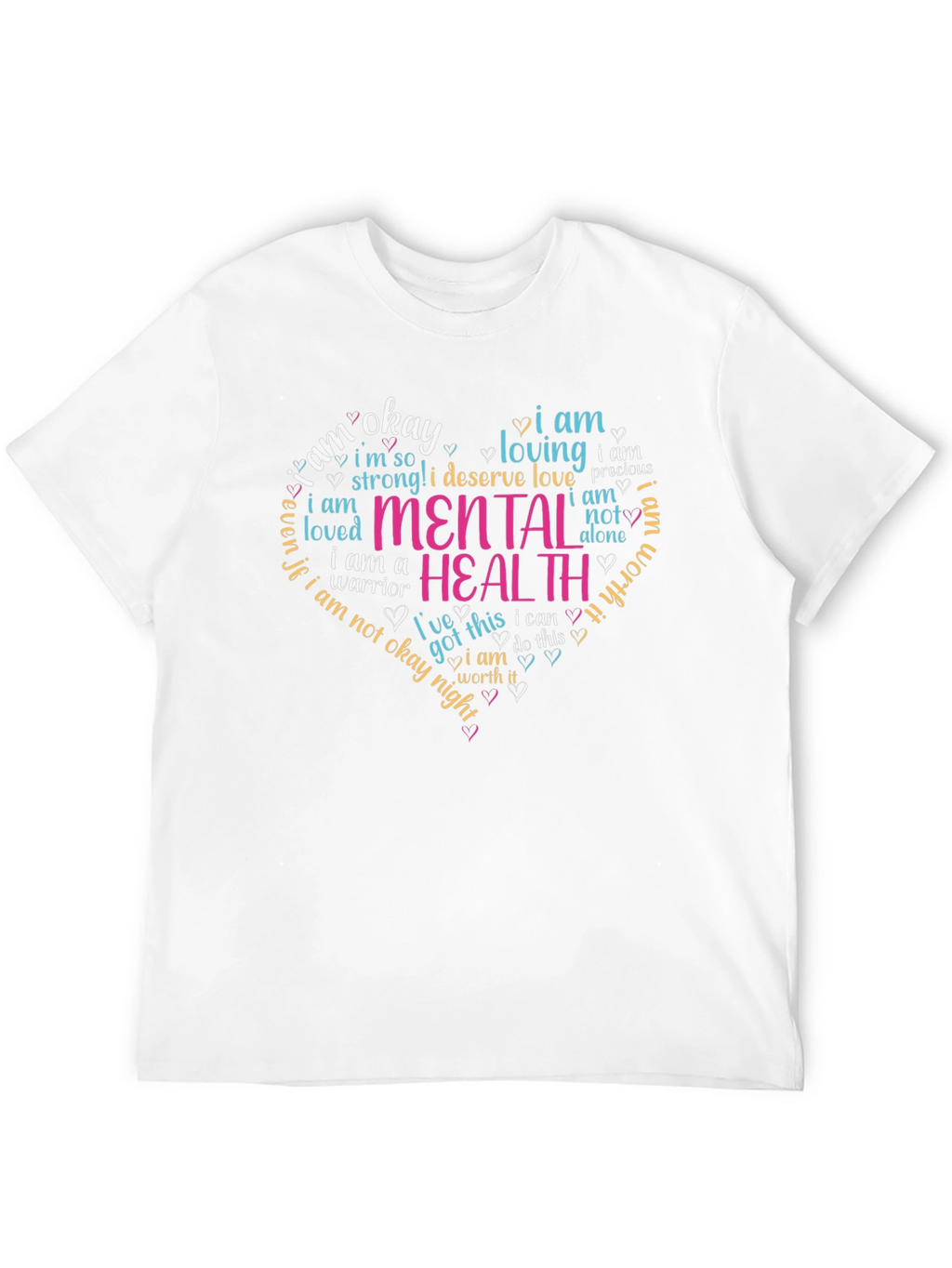 Mental Health Awareness Heart T-Shirt - Black