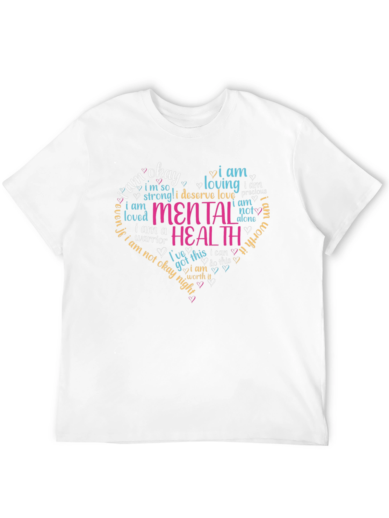Mental Health Awareness Heart T-Shirt - Black