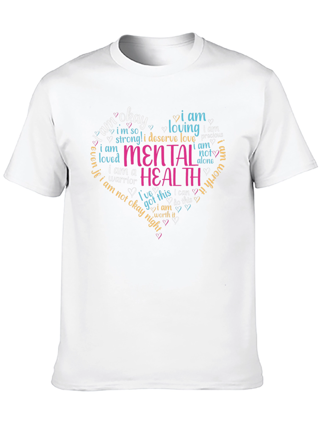 Mental Health Awareness Heart T-Shirt - Black