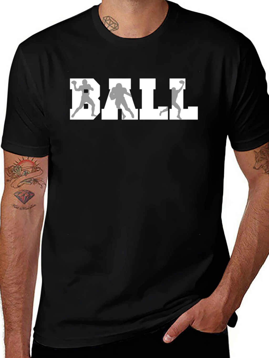 Football Player Silhouette T-Shirt