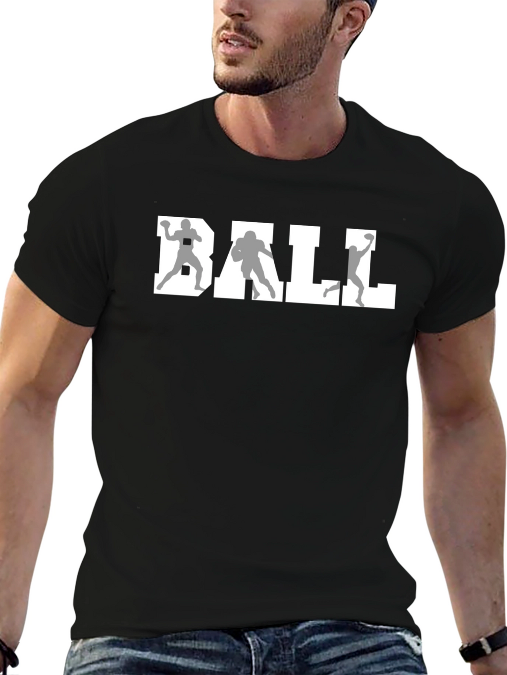Football Player Silhouette T-Shirt