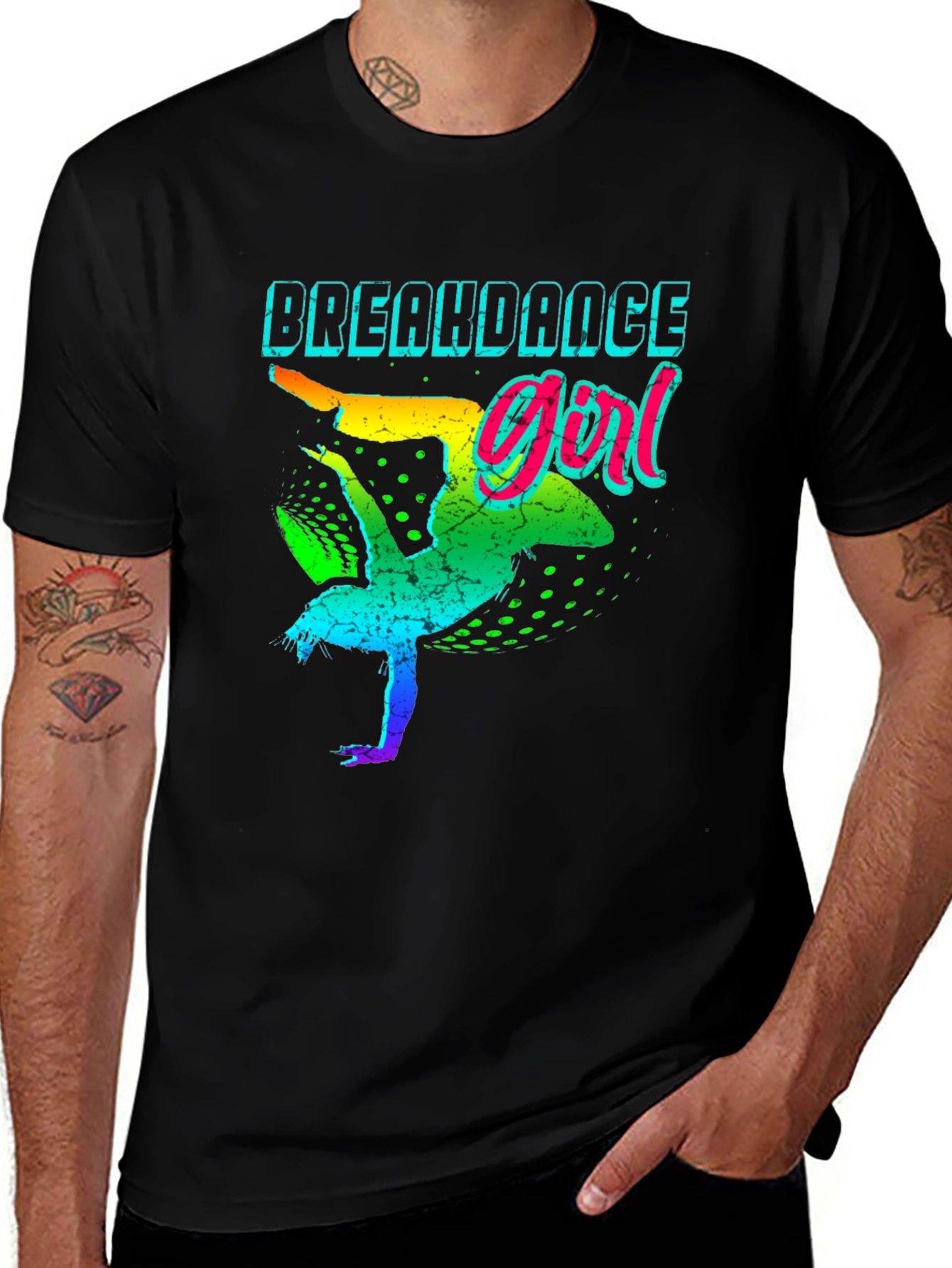 Breakdance Girl Graphic Tee - Retro 80s Style