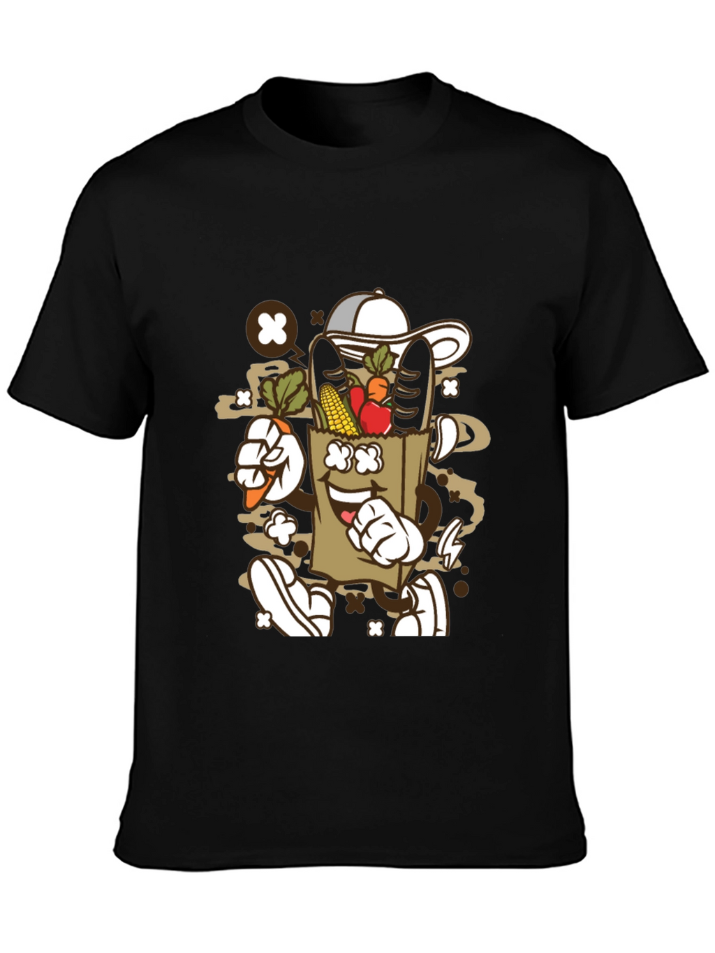 Groovy Grocery Bag Cartoon T-Shirt