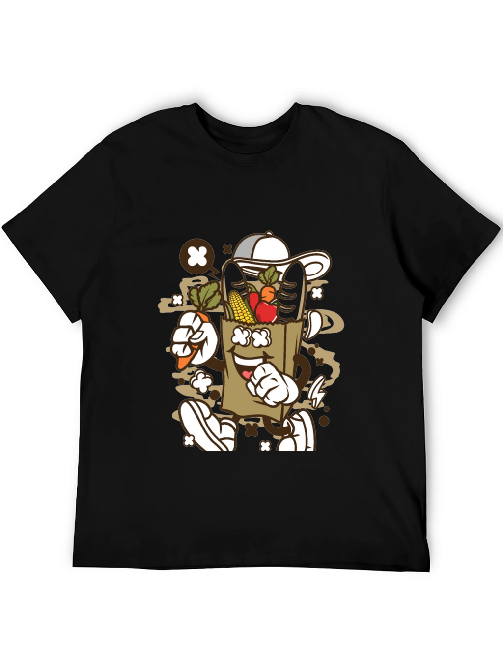 Groovy Grocery Bag Cartoon T-Shirt