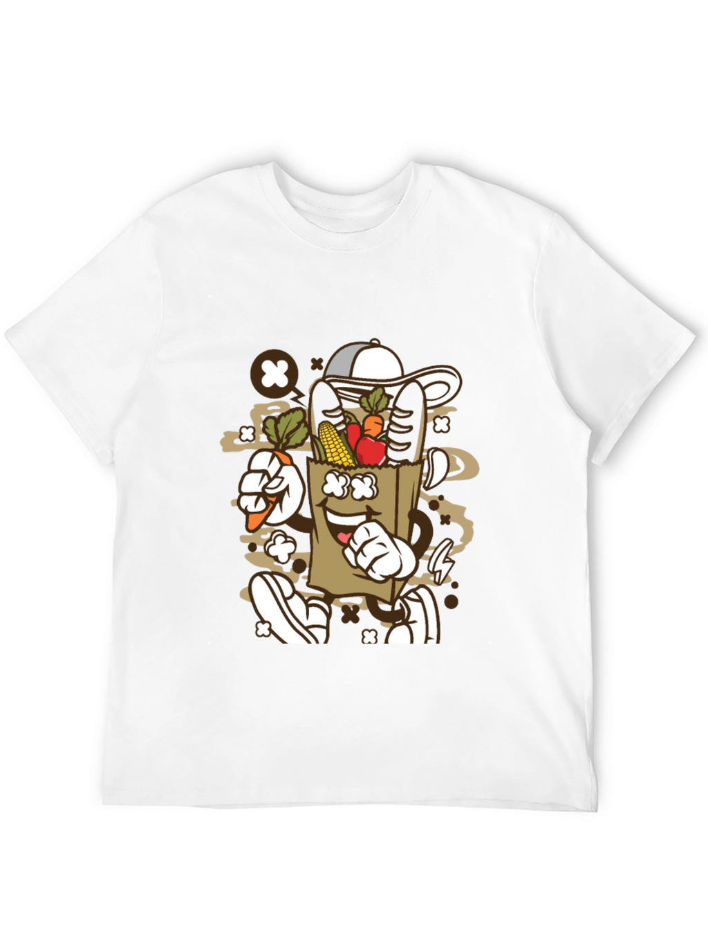 Groovy Grocery Bag Cartoon T-Shirt