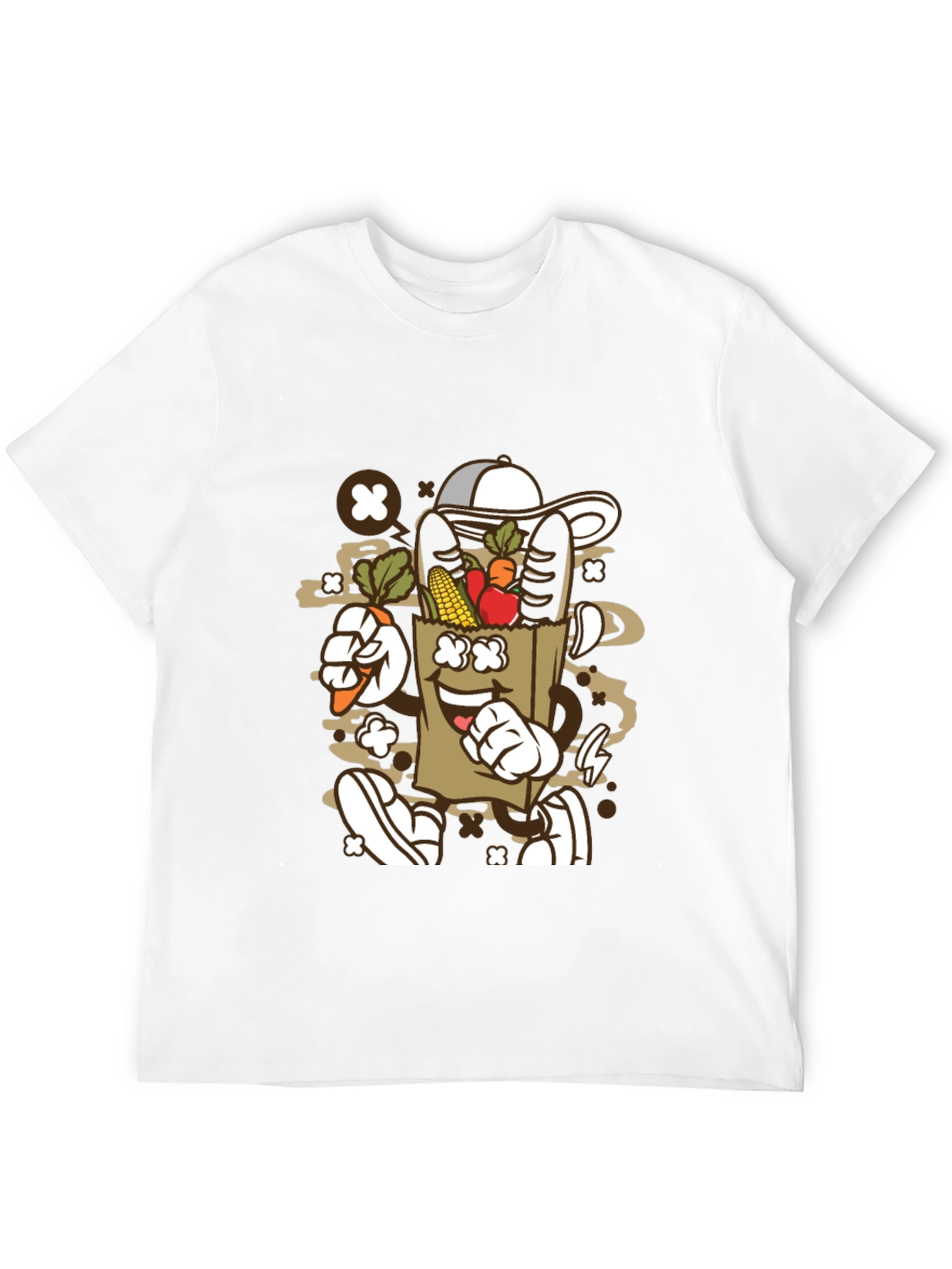 Groovy Grocery Bag Cartoon T-Shirt