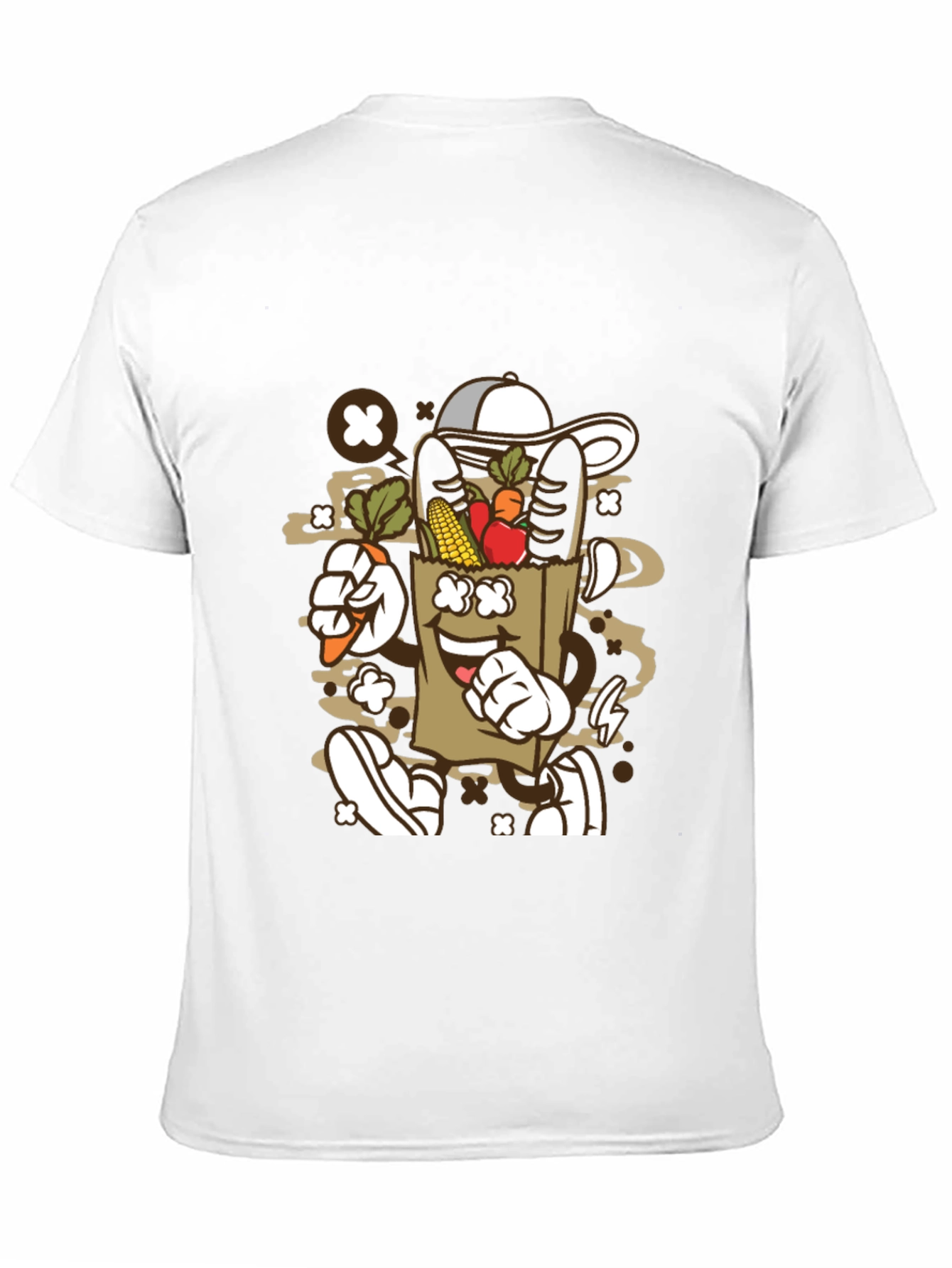 Groovy Grocery Bag Cartoon T-Shirt