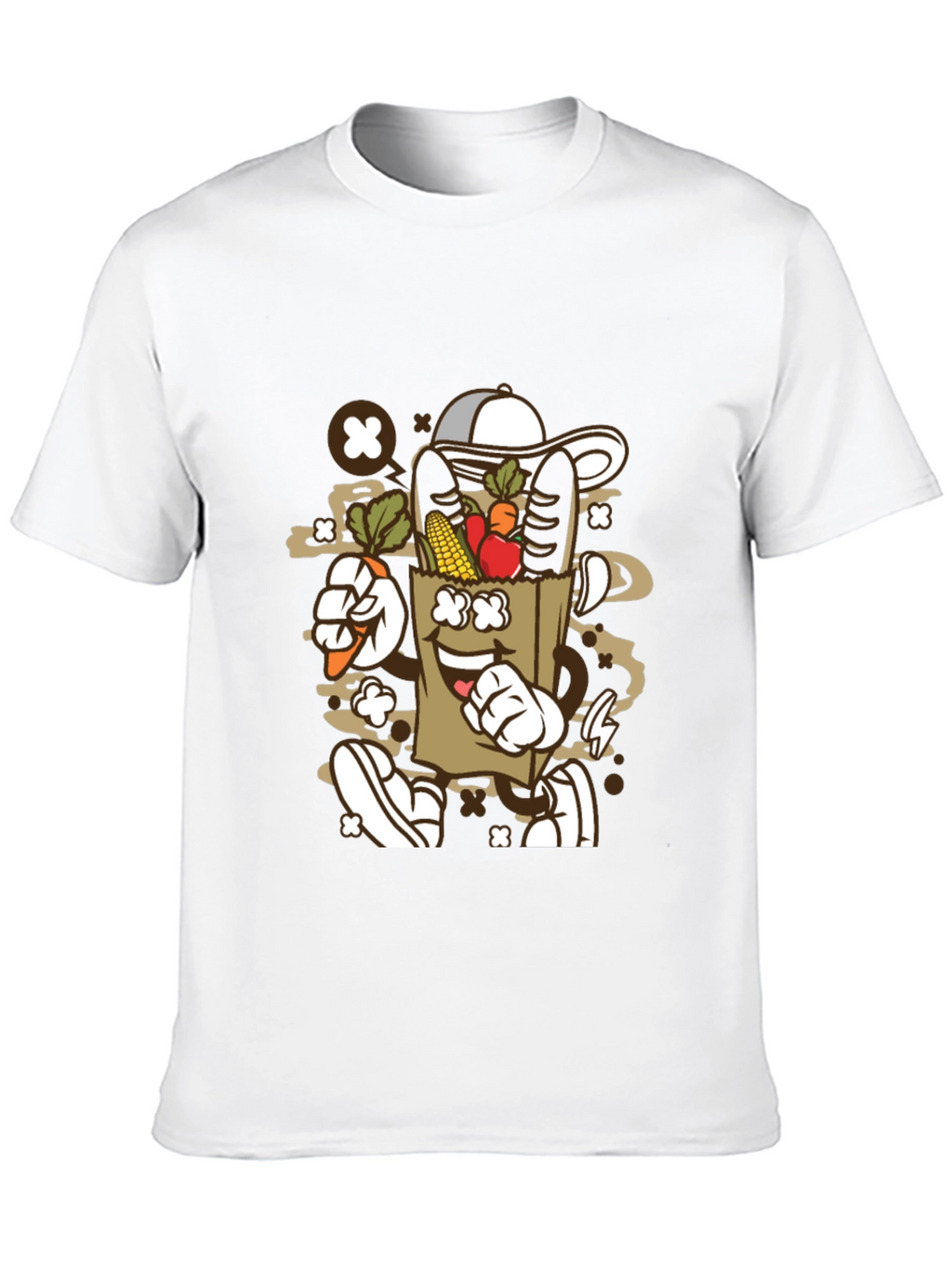 Groovy Grocery Bag Cartoon T-Shirt