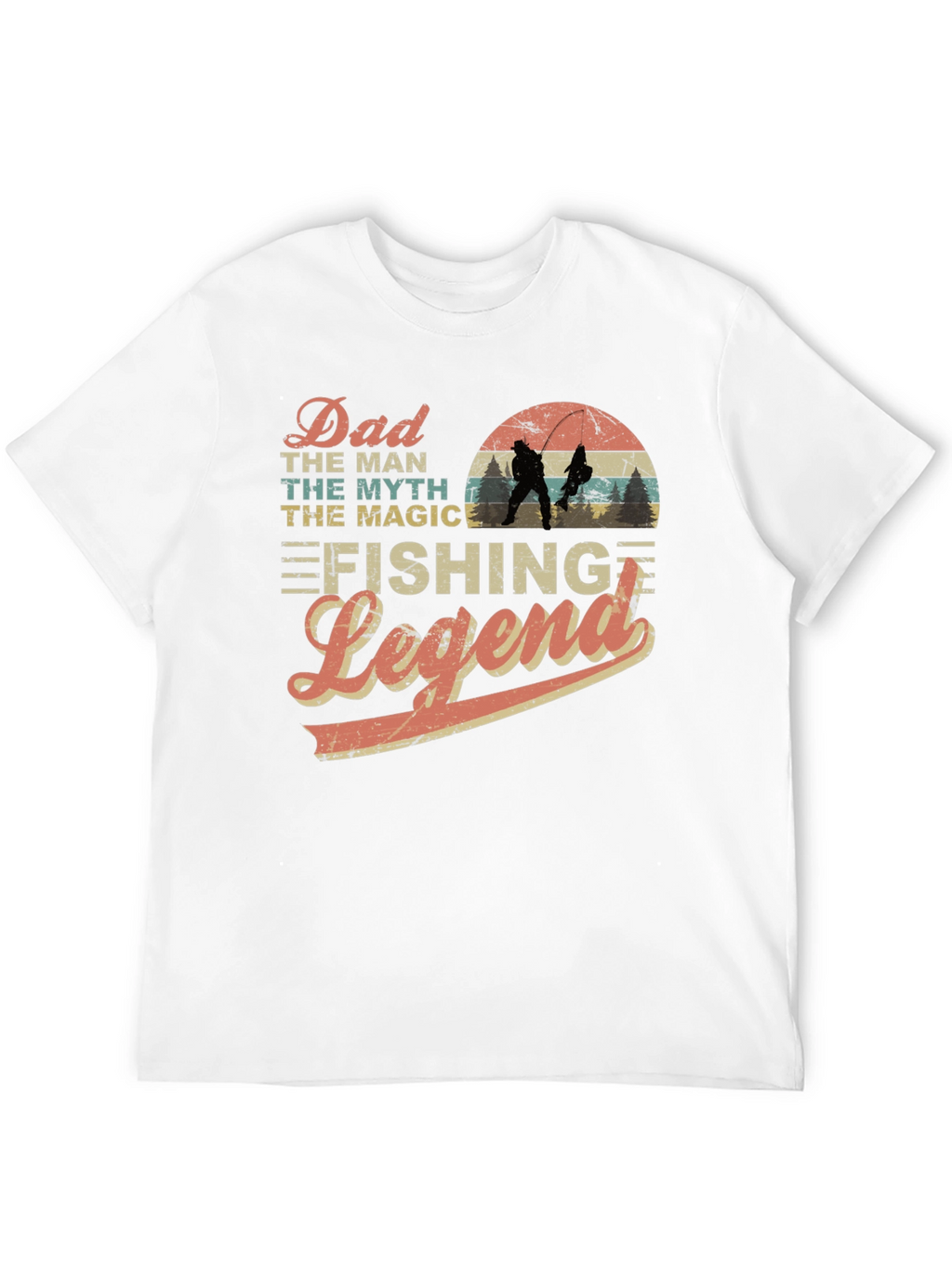 Dad Fishing Legend Black Graphic T-Shirt