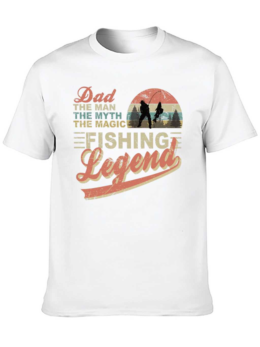 Dad Fishing Legend Black Graphic T-Shirt