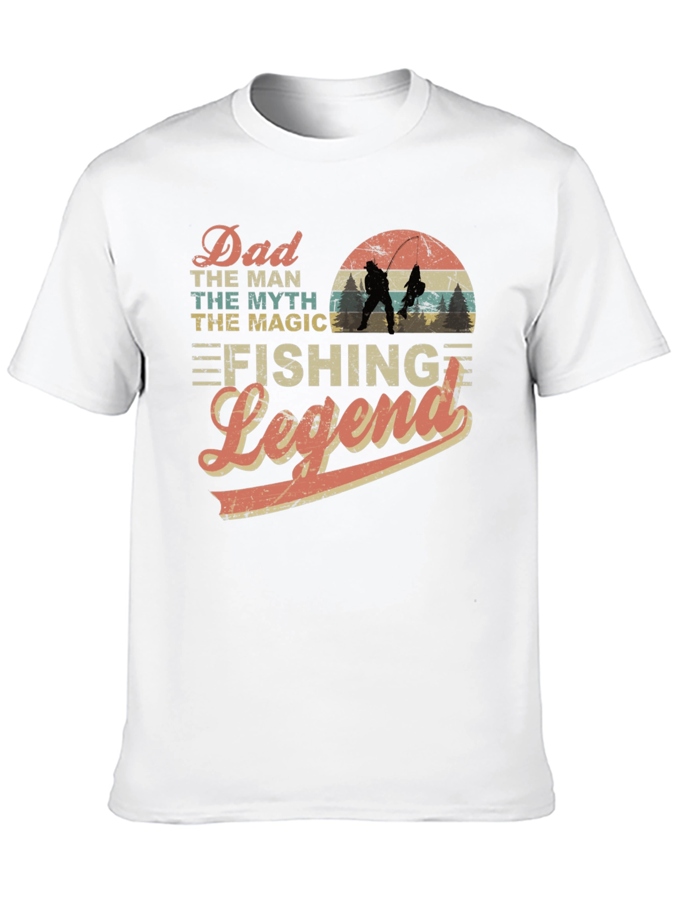 Dad Fishing Legend Black Graphic T-Shirt