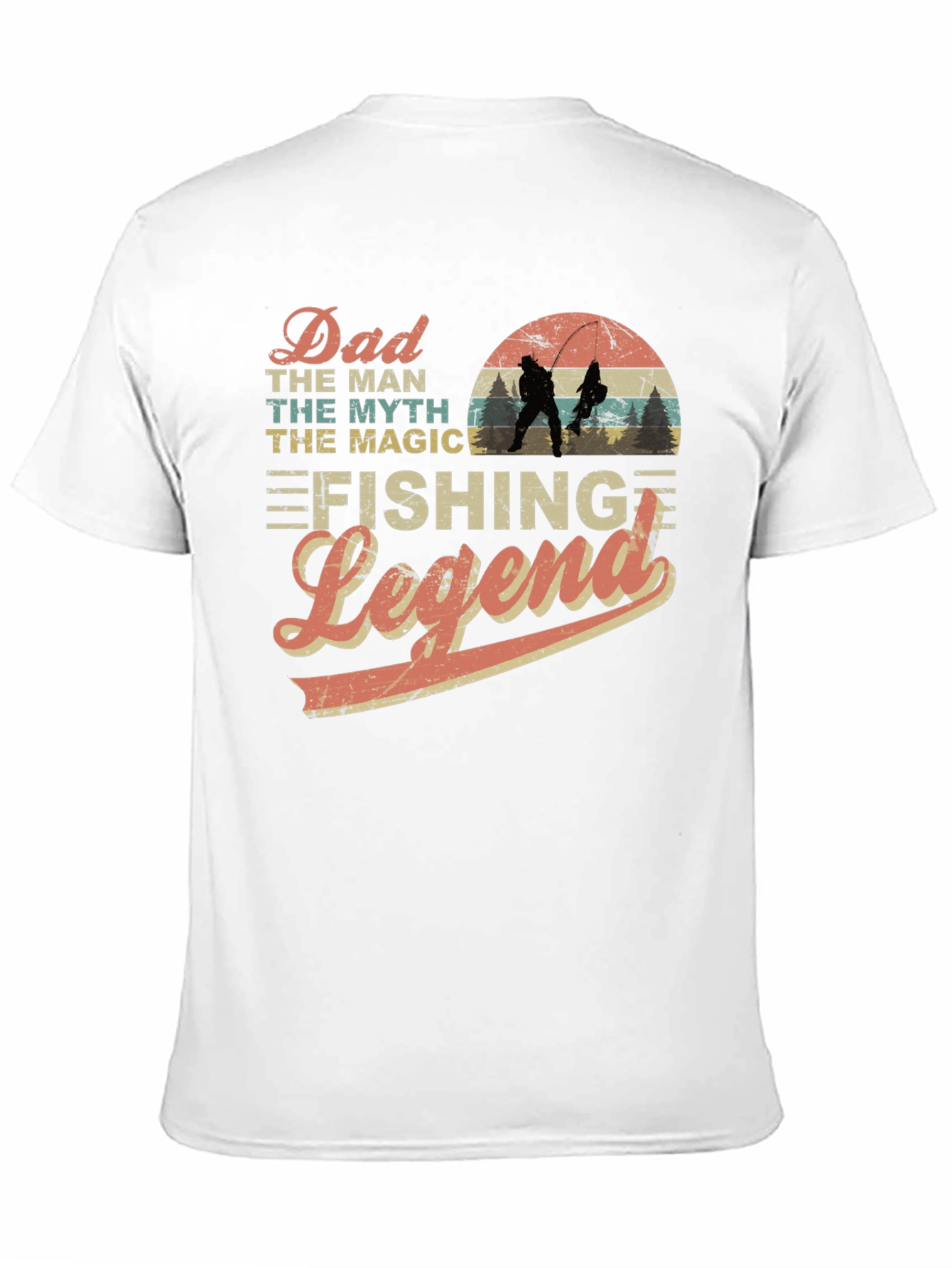 Dad Fishing Legend Black Graphic T-Shirt