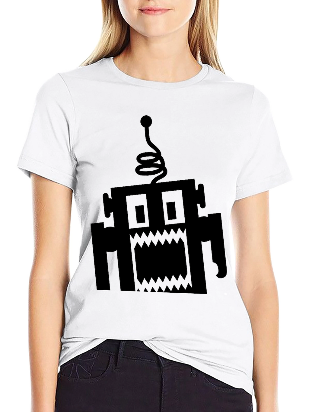 Monster Robot Graphic Black T-Shirt