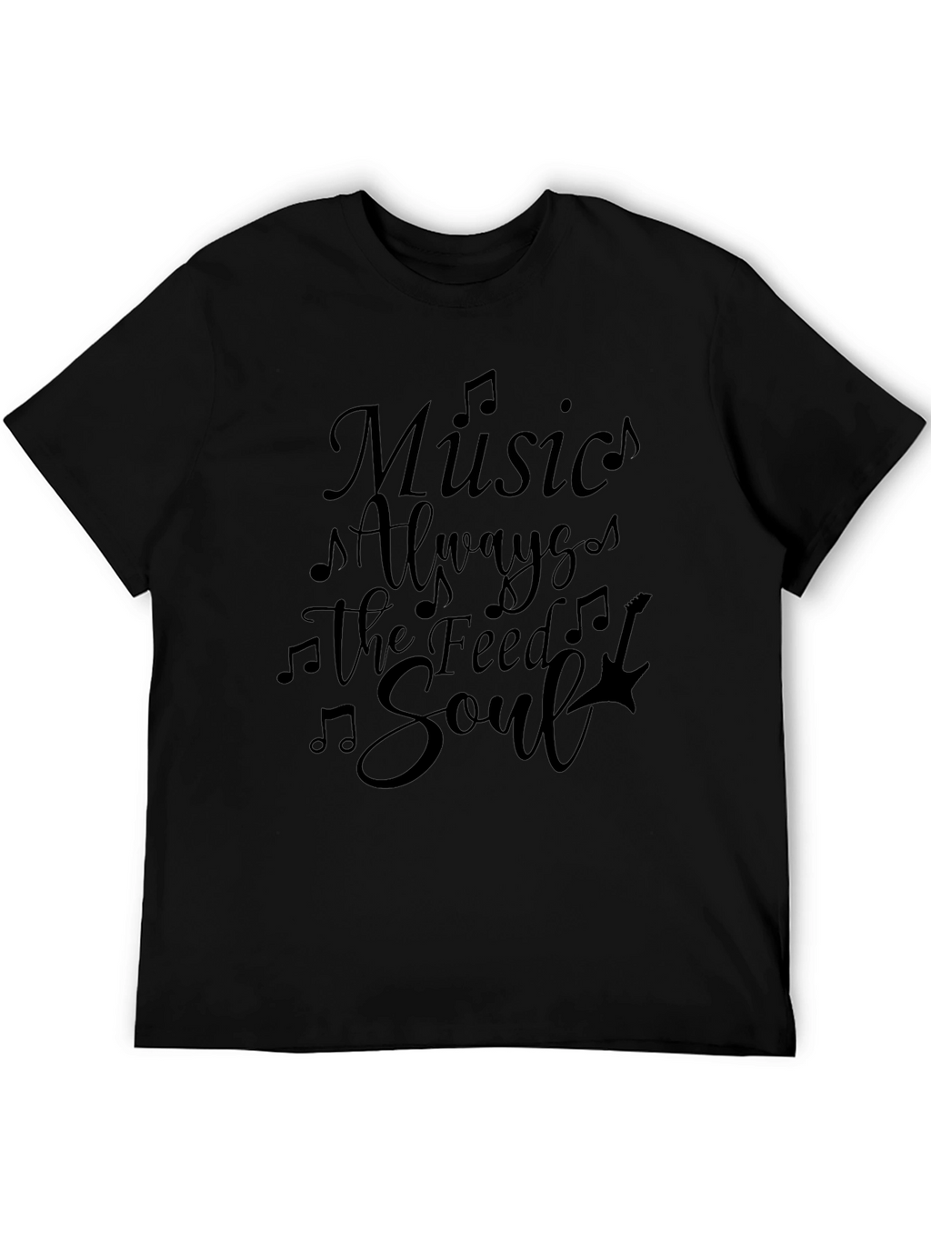 Music Feeds the Soul Black Graphic Tee