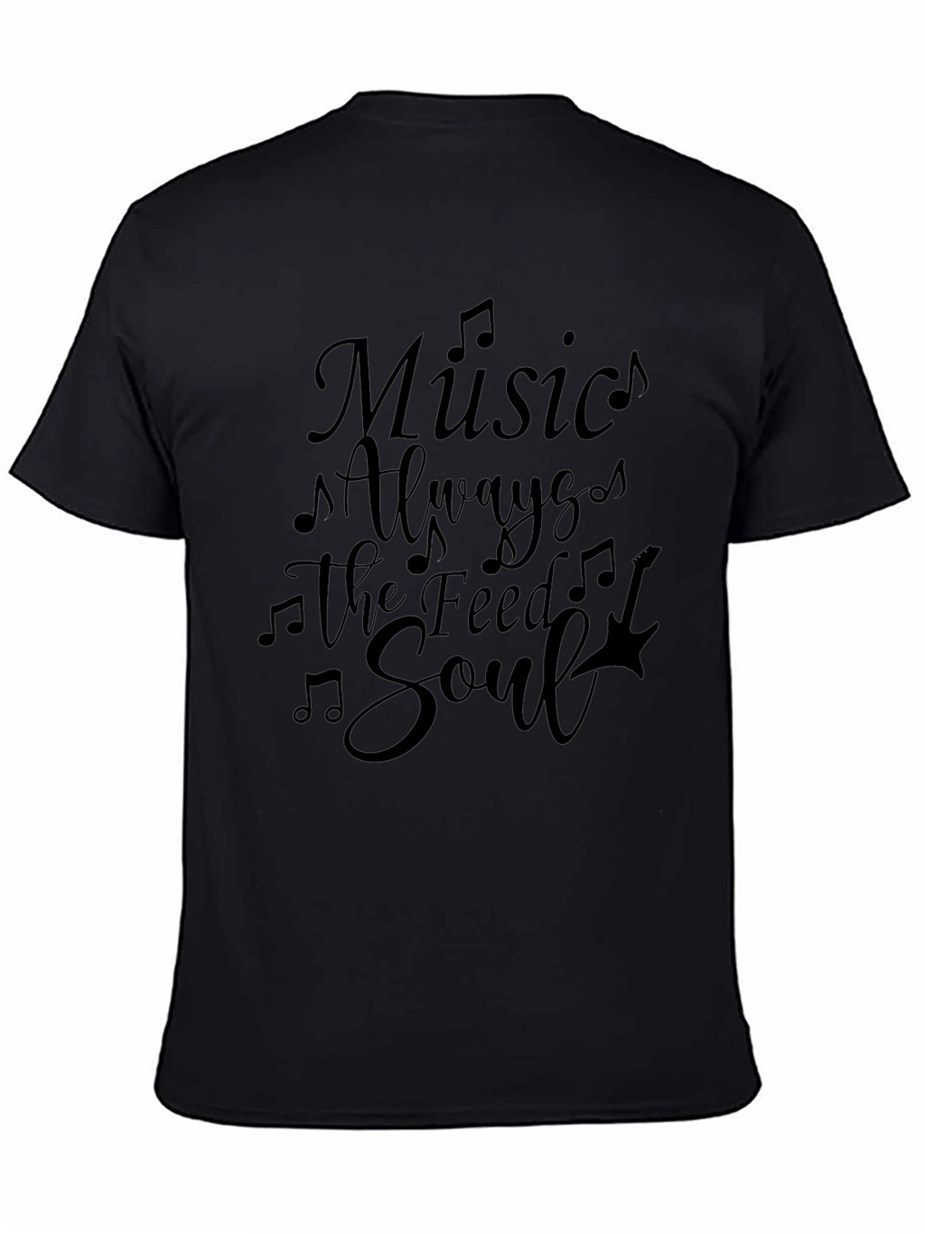 Music Feeds the Soul Black Graphic Tee
