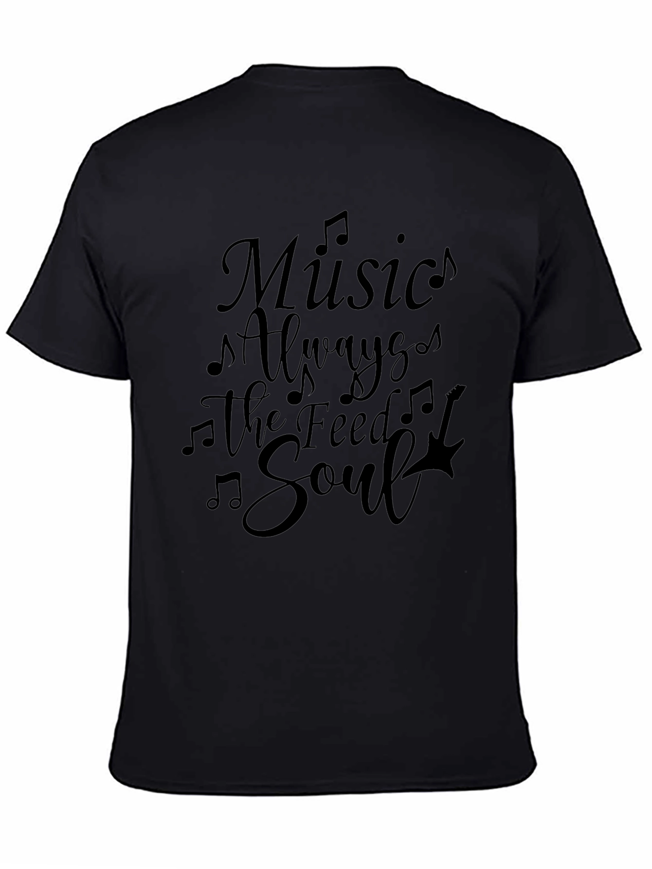 Music Feeds the Soul Black Graphic Tee