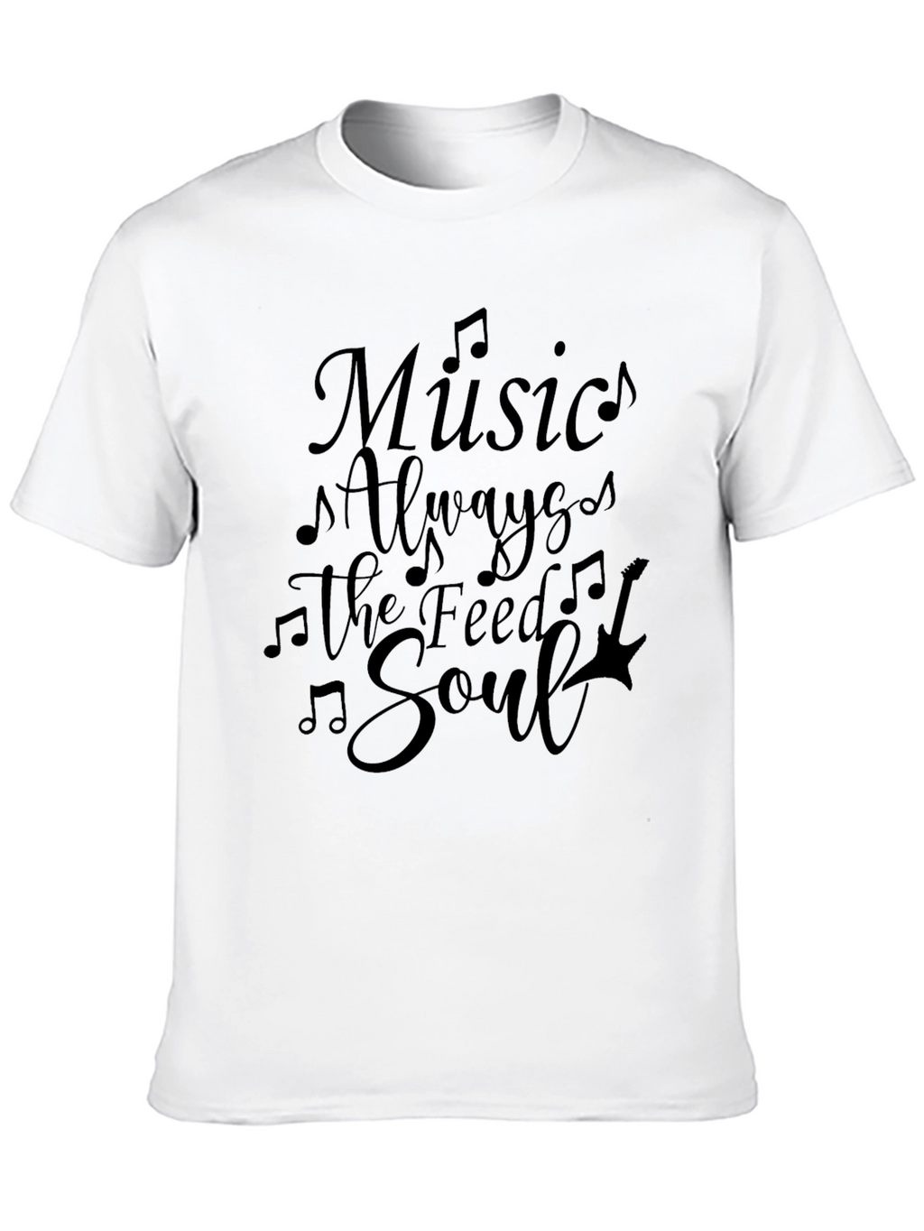 Music Feeds the Soul Black Graphic Tee