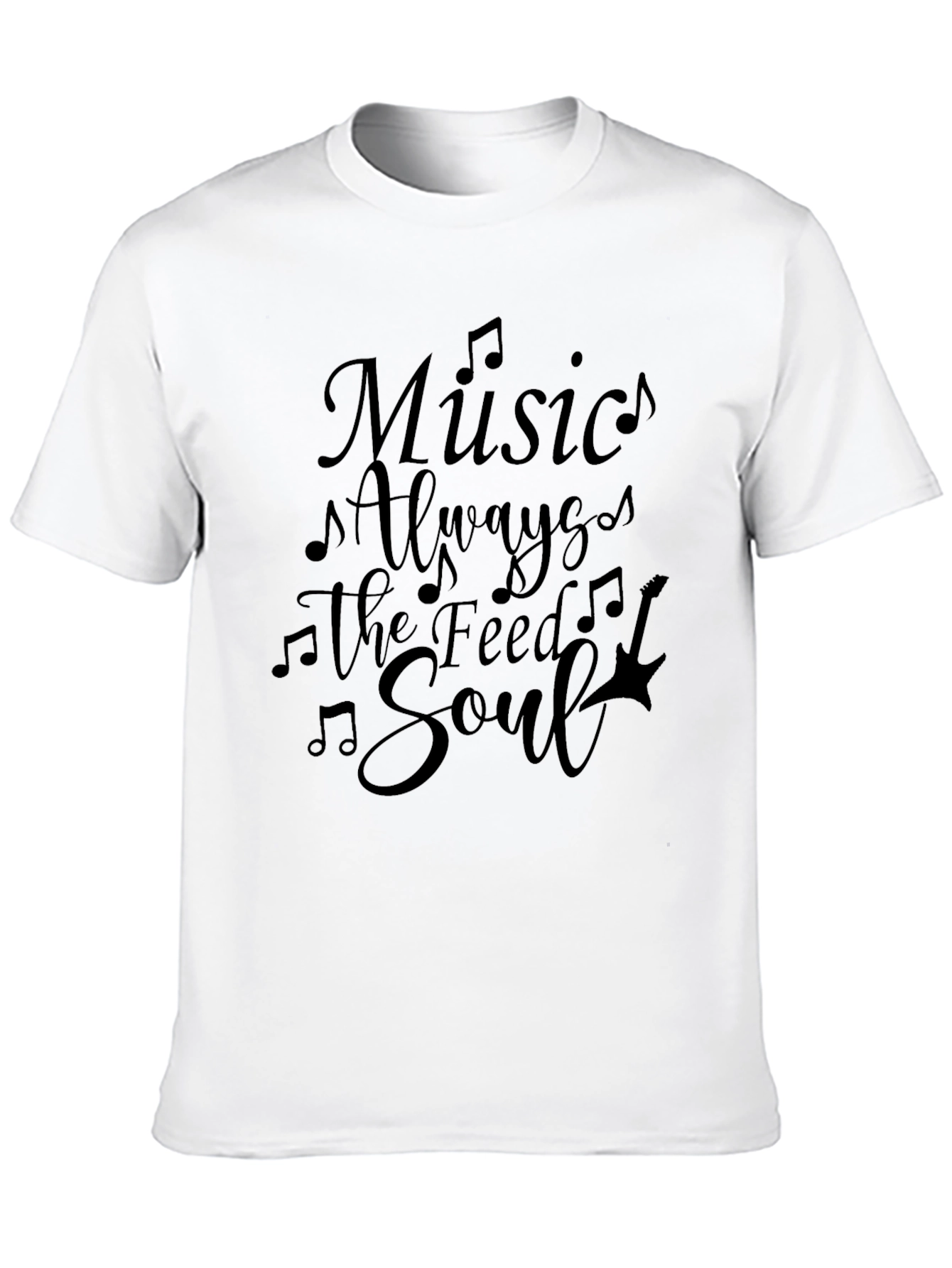Music Feeds the Soul Black Graphic Tee