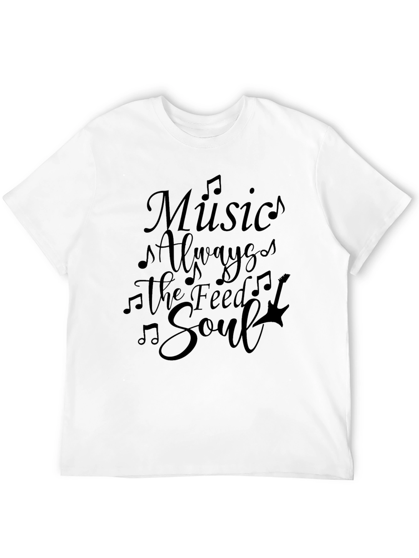 Music Feeds the Soul Black Graphic Tee