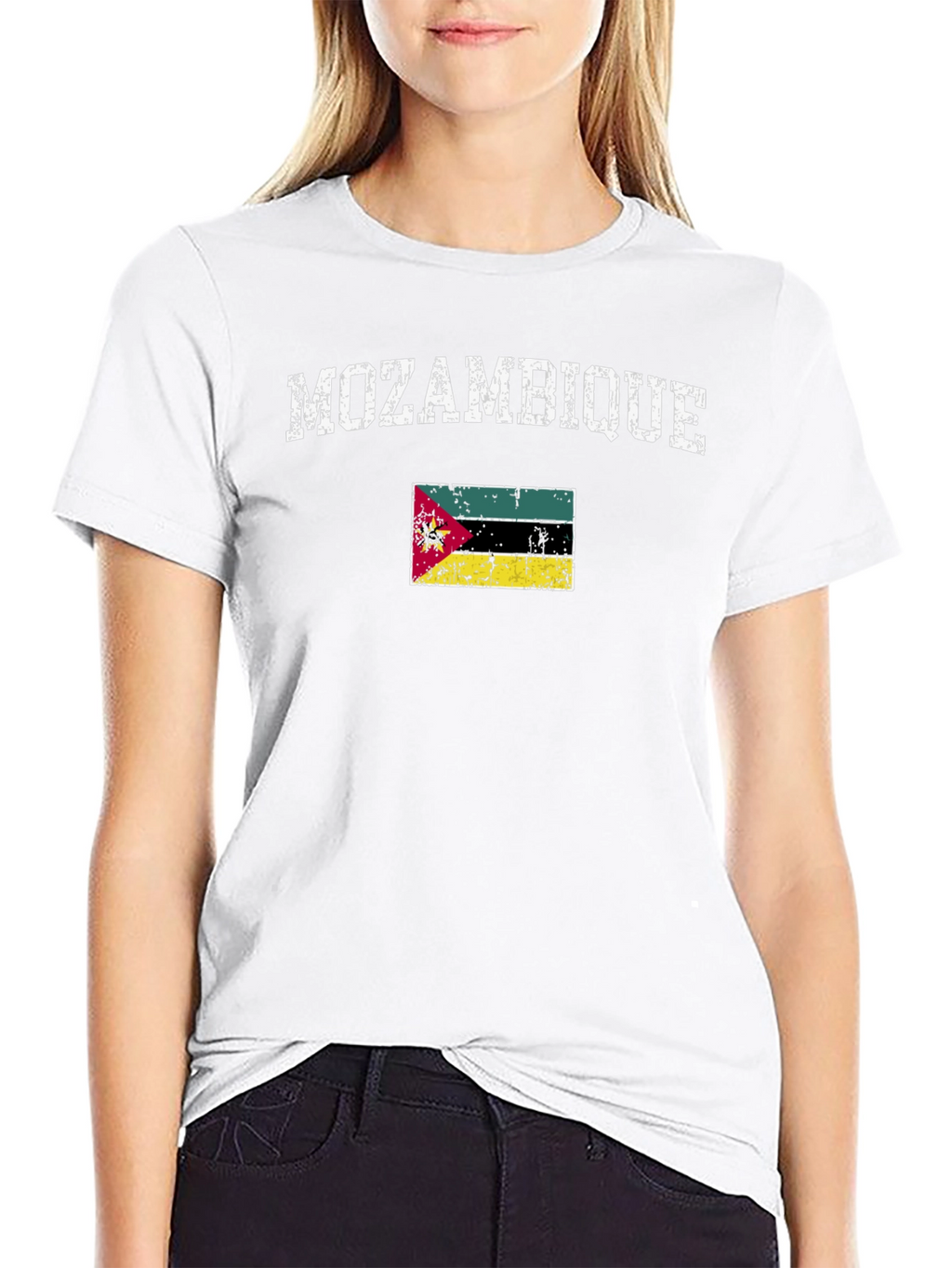 Mozambique Flag Graphic Tee - Distressed Print