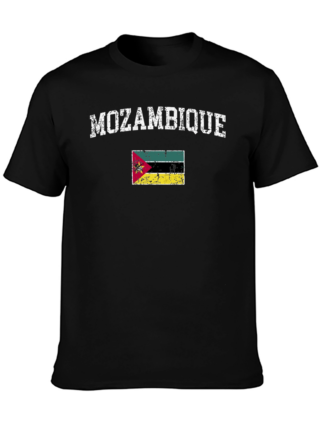 Mozambique Flag Graphic Tee - Distressed Print