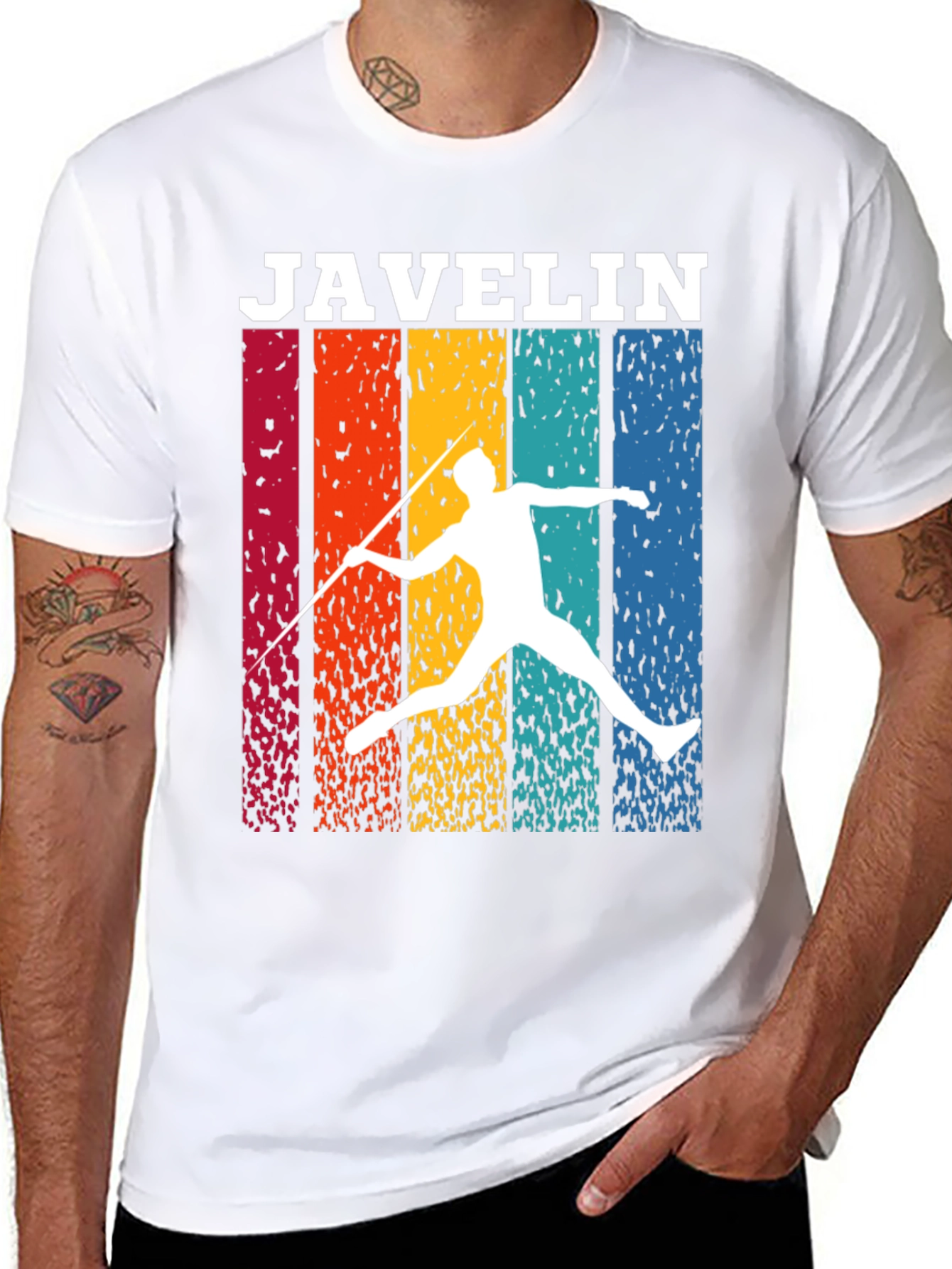 Javelin Thrower Retro Style Graphic Tee
