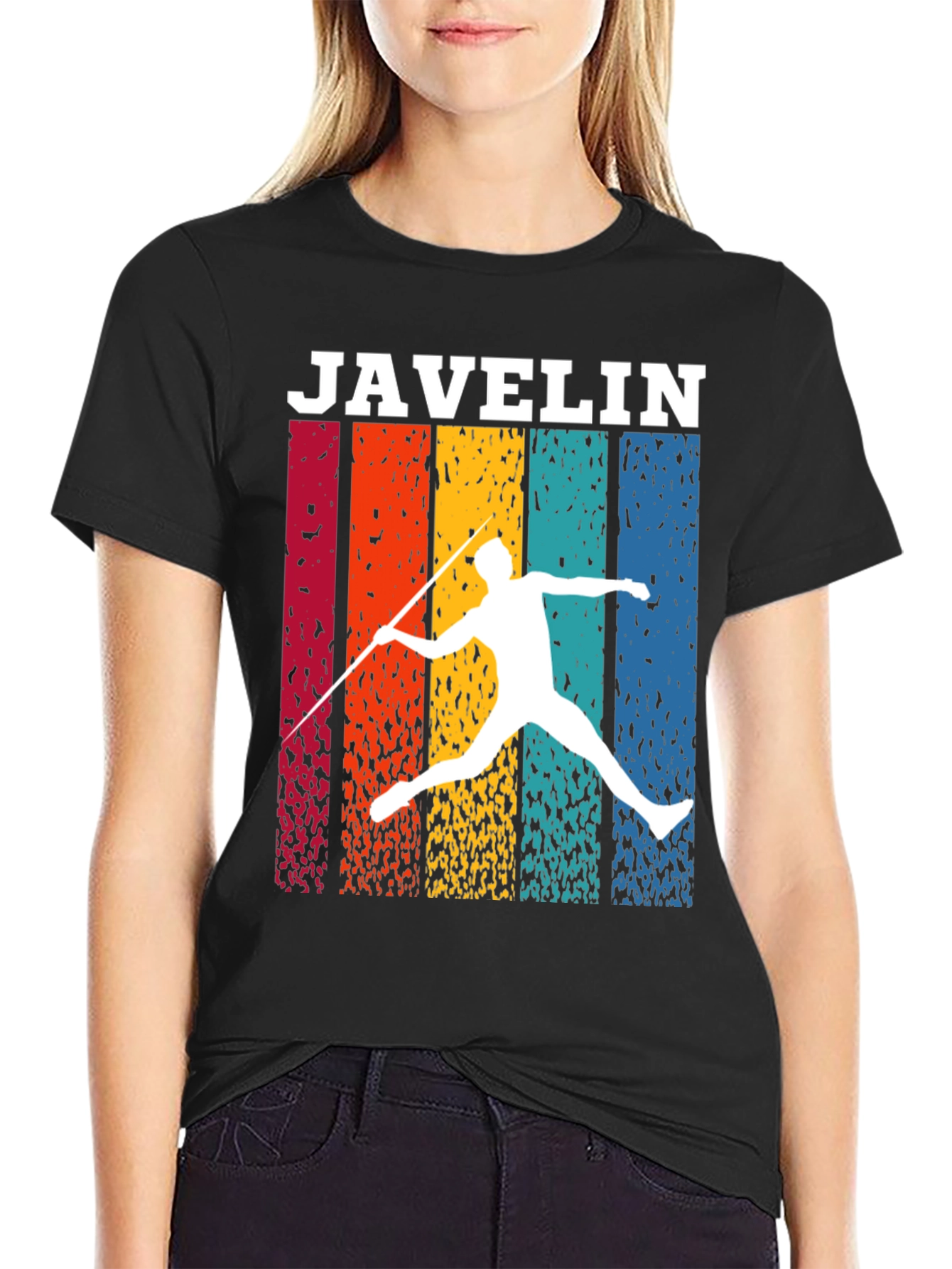 Javelin Thrower Retro Style Graphic Tee