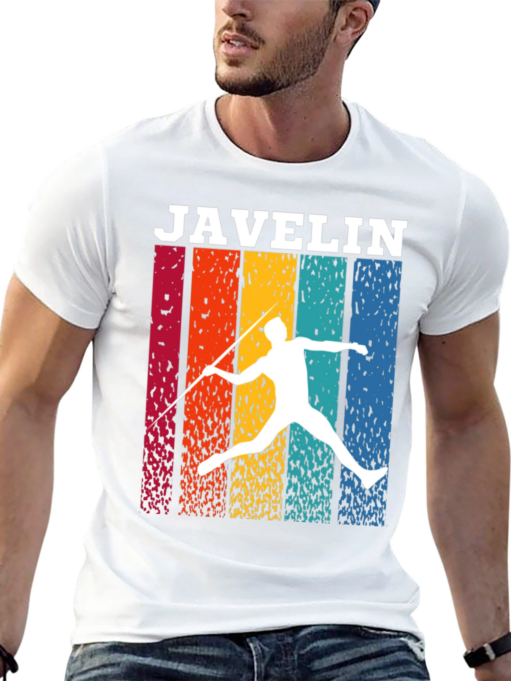 Javelin Thrower Retro Style Graphic Tee