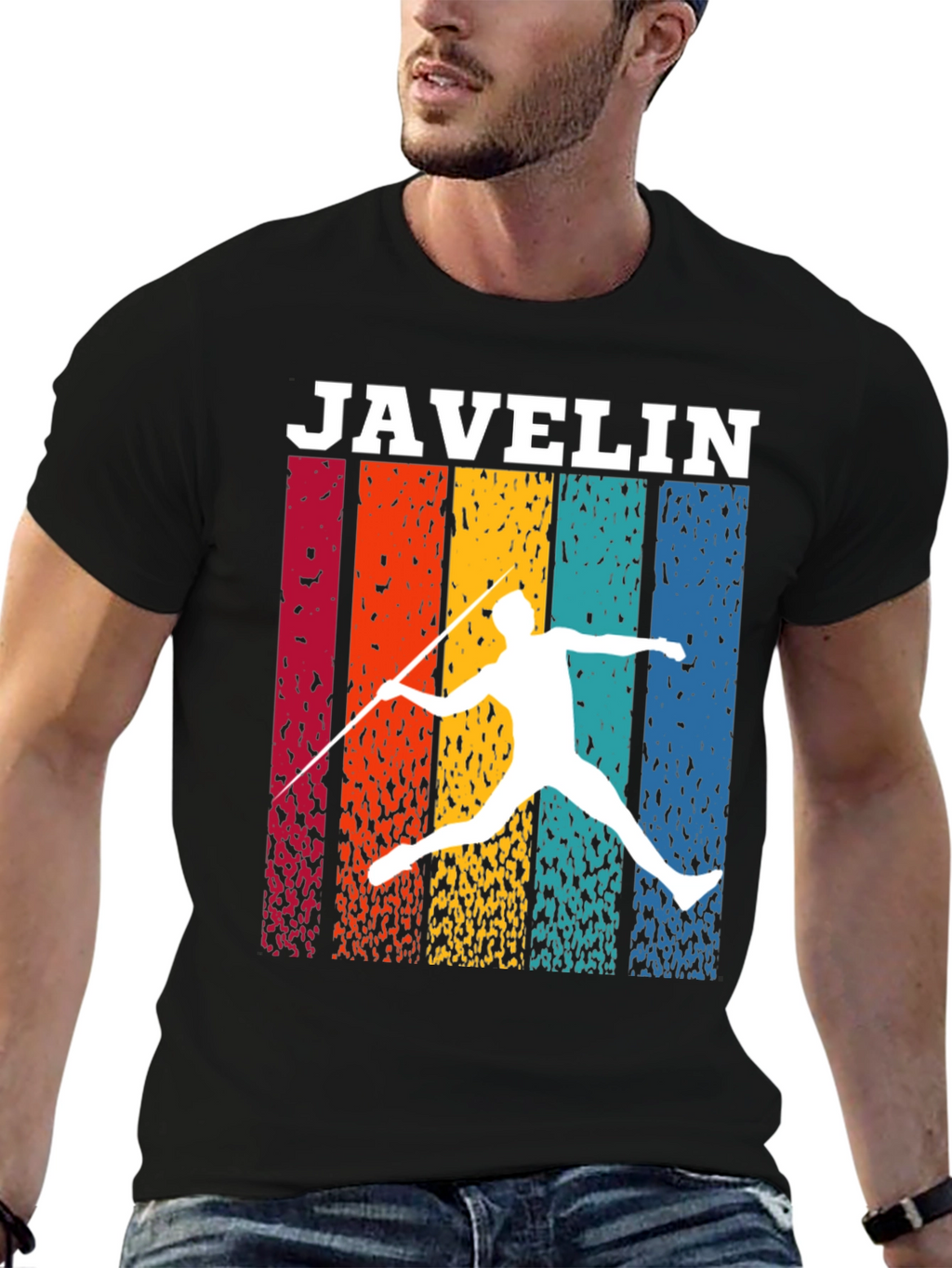 Javelin Thrower Retro Style Graphic Tee