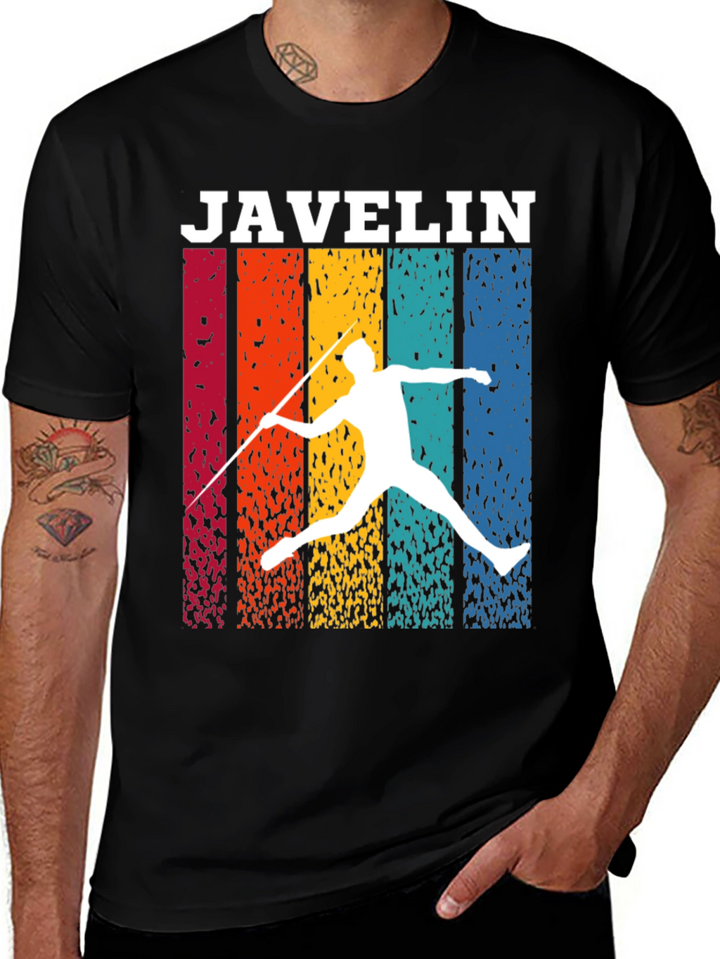 Javelin Thrower Retro Style Graphic Tee