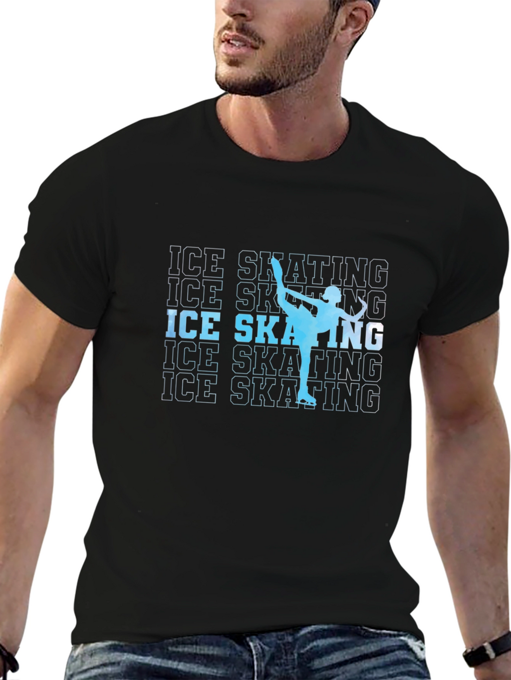 Ice Skating Silhouette Graphic T-Shirt
