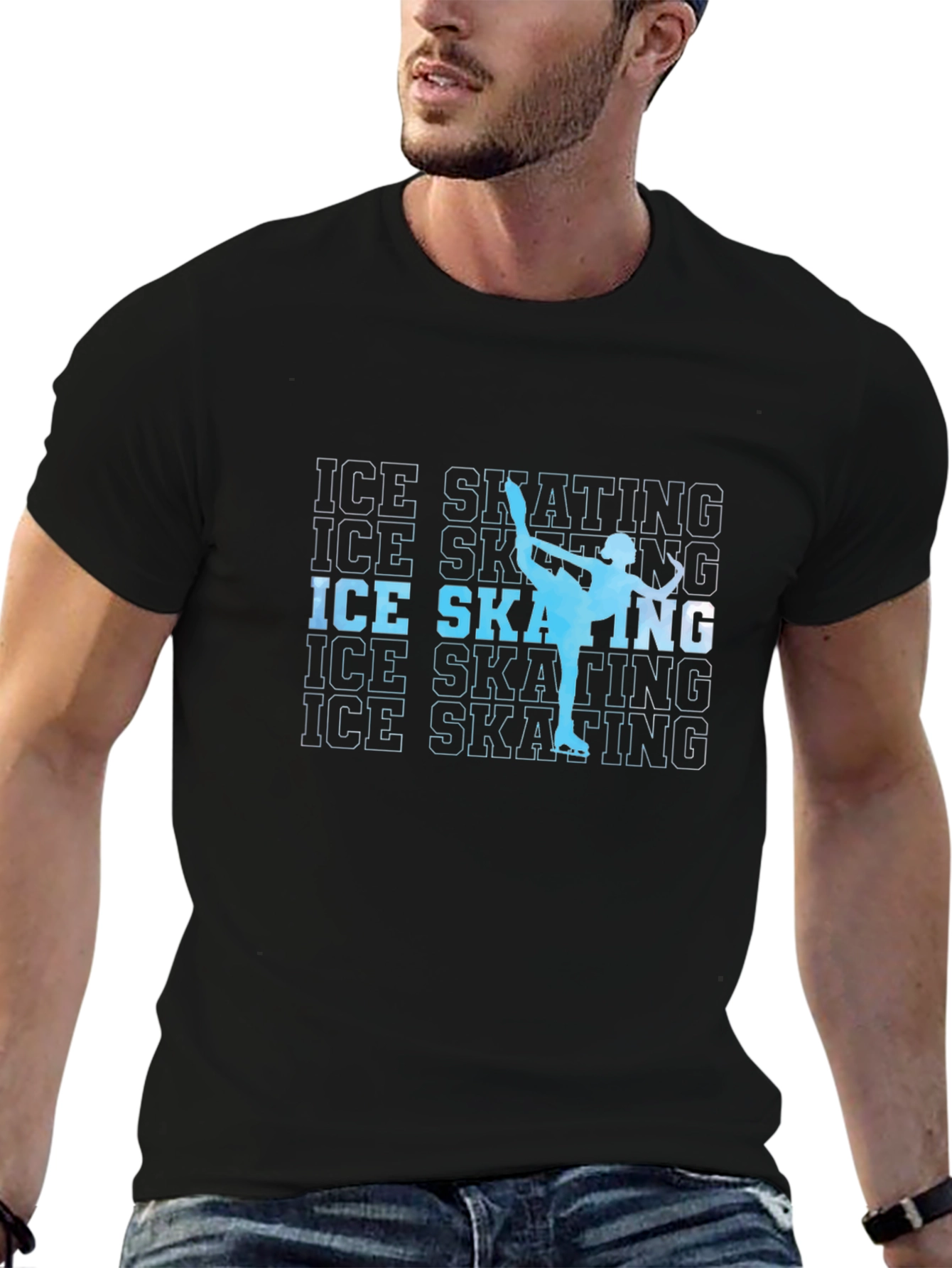 Ice Skating Silhouette Graphic T-Shirt