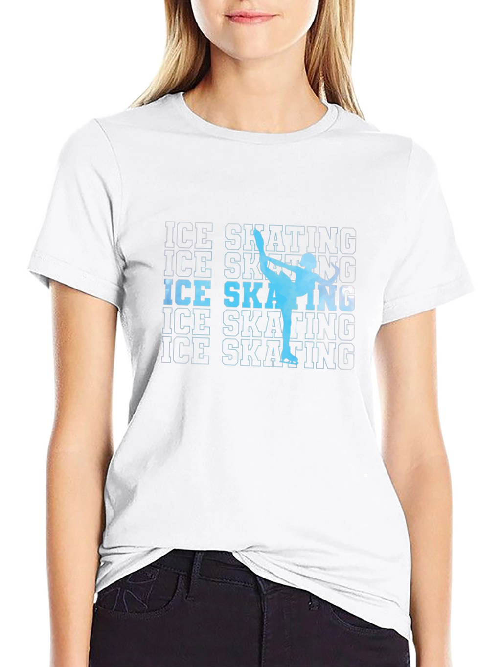 Ice Skating Silhouette Graphic T-Shirt